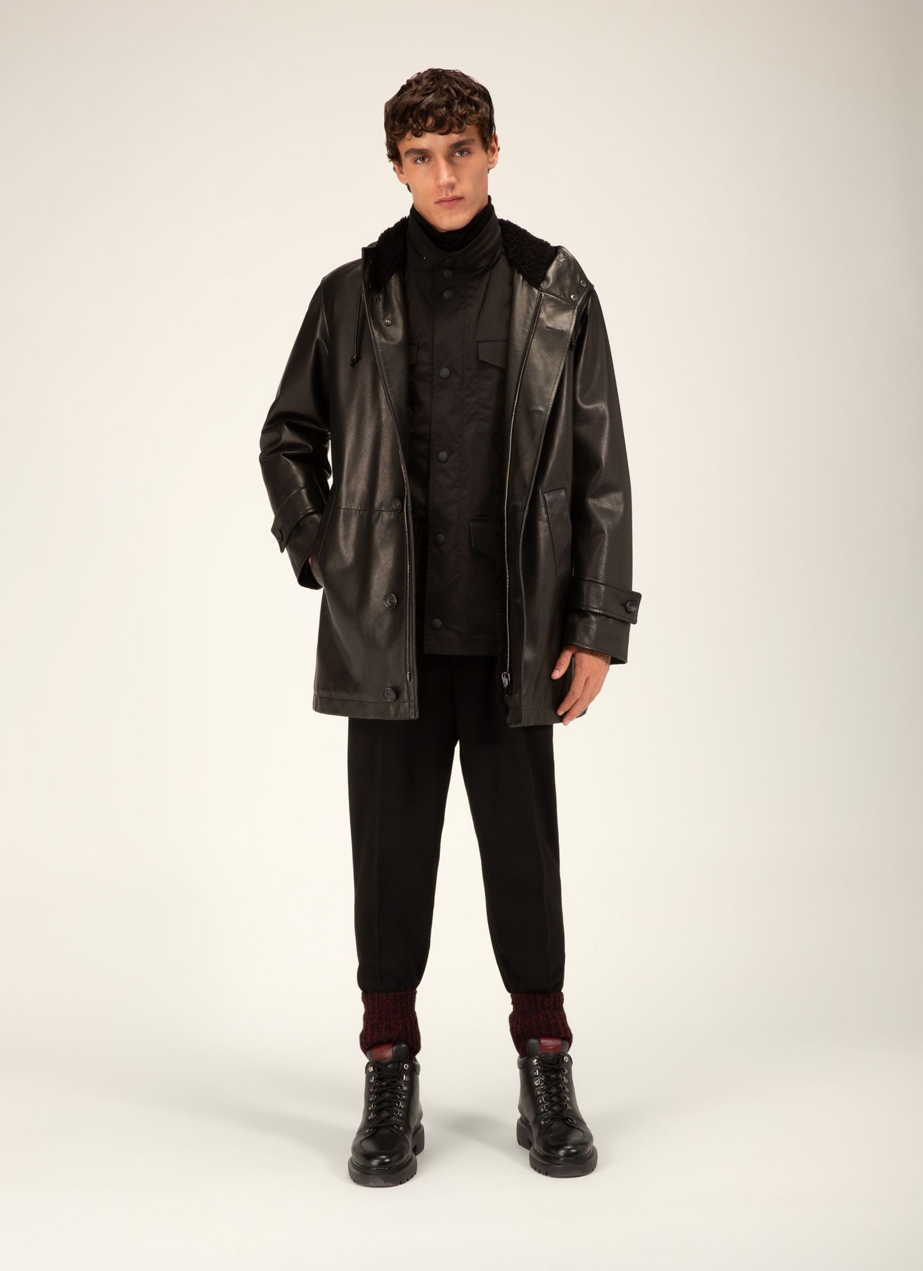 Parka Aus Schwarzem Bullenleder - Herren - Bally - 05