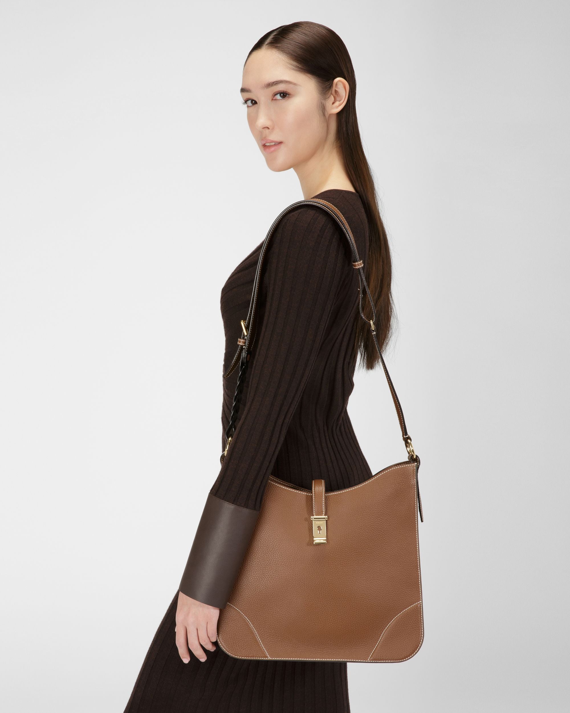 Lavynia Hobo-Tasche Aus Braunem Leder - Damen - Bally - 01