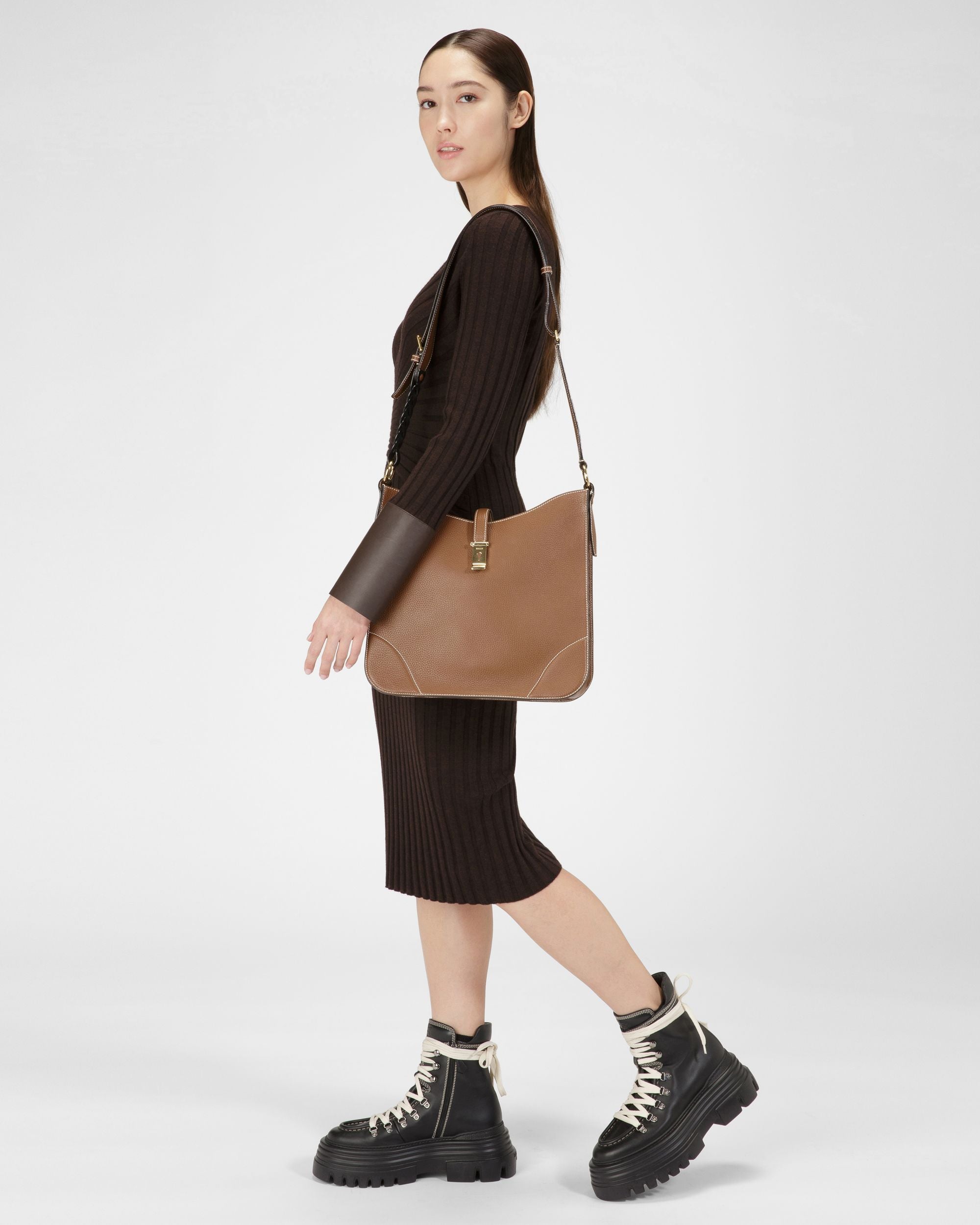 Lavynia Hobo-Tasche Aus Braunem Leder - Damen - Bally - 02
