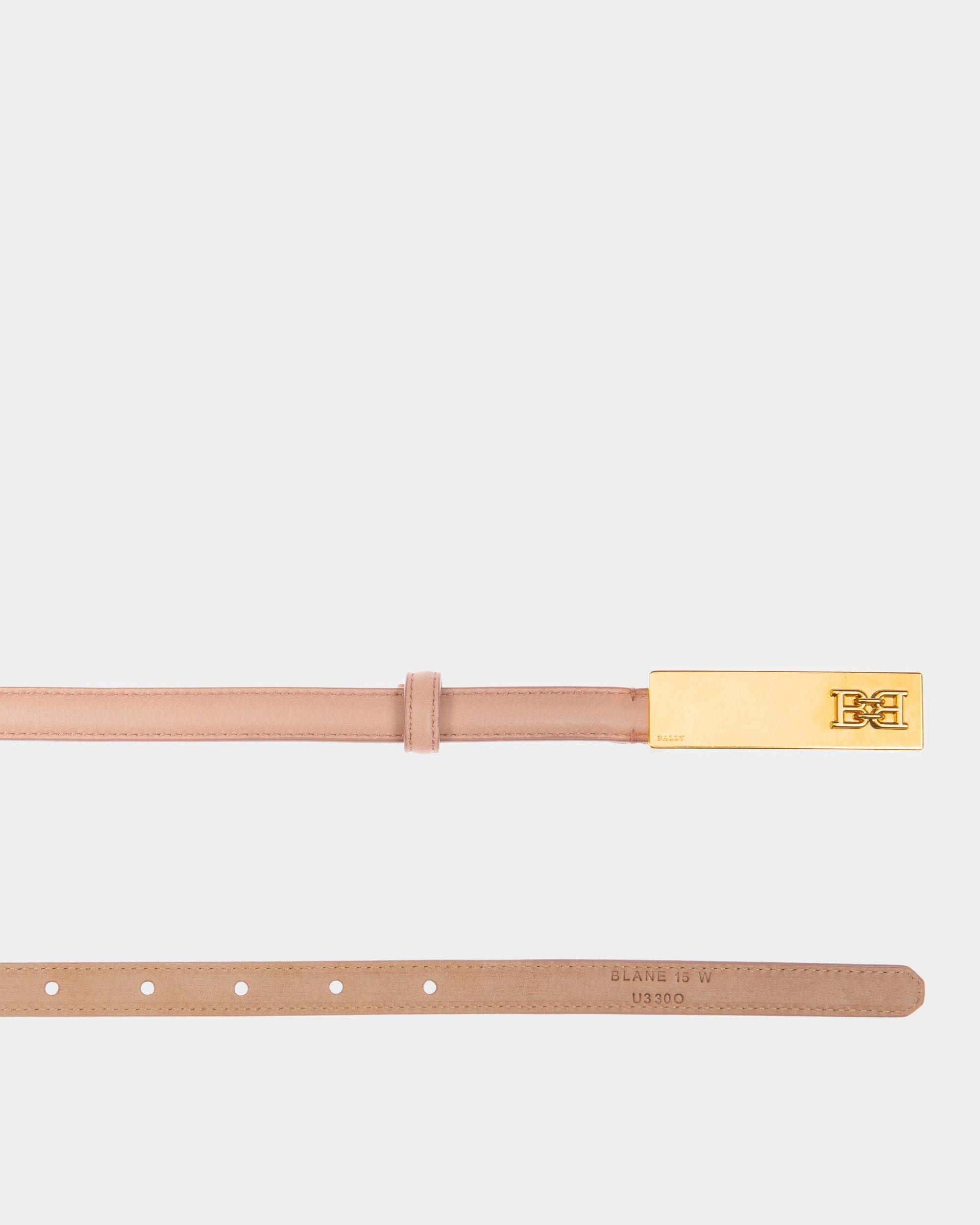 Blane 15 Mm Breiter Gürtel Aus Blassrosafarbenem Leder - Damen - Bally - 02