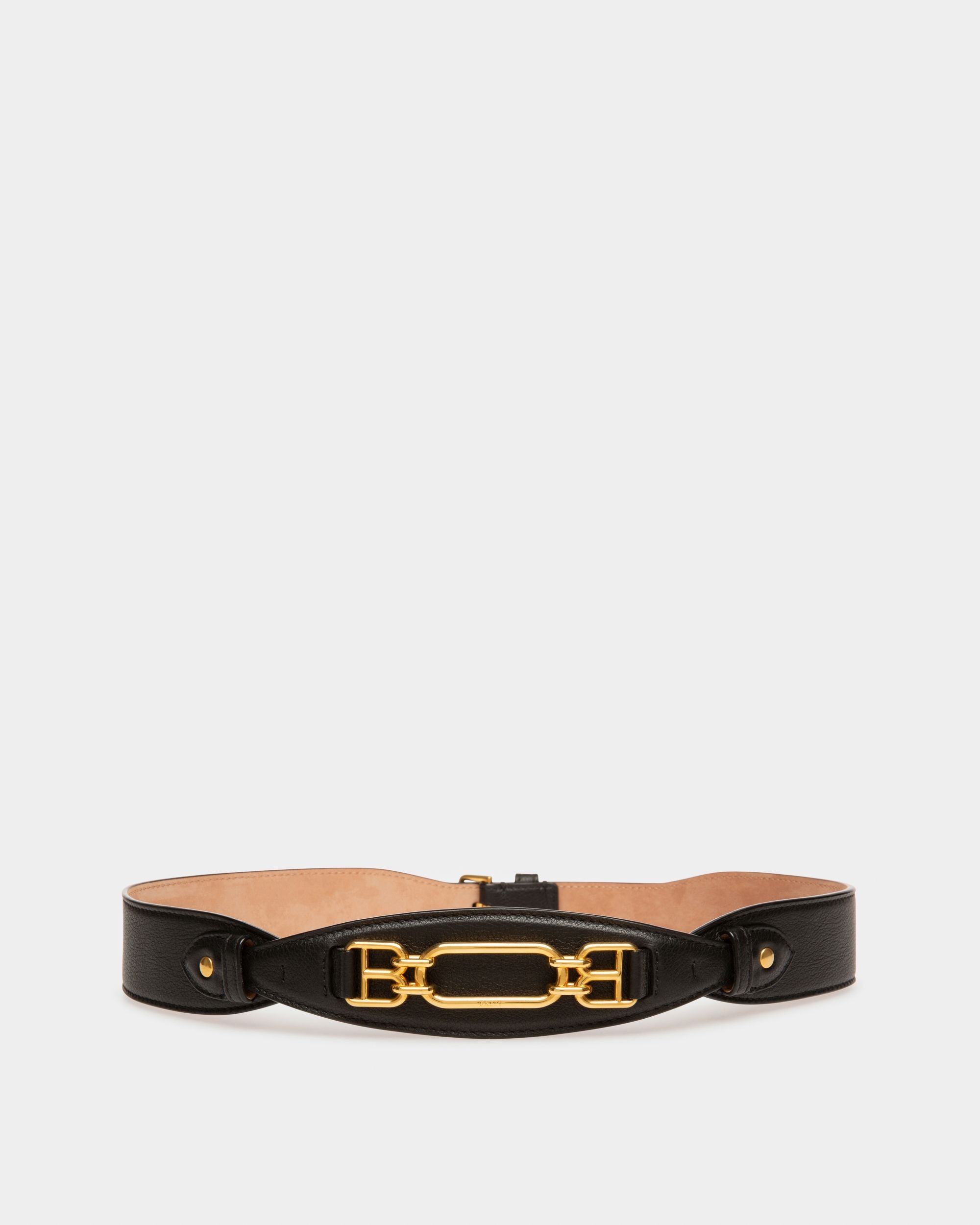 Vivian 42 Mm Breiter Gürtel Aus Schwarzem Leder - Damen - Bally - 01