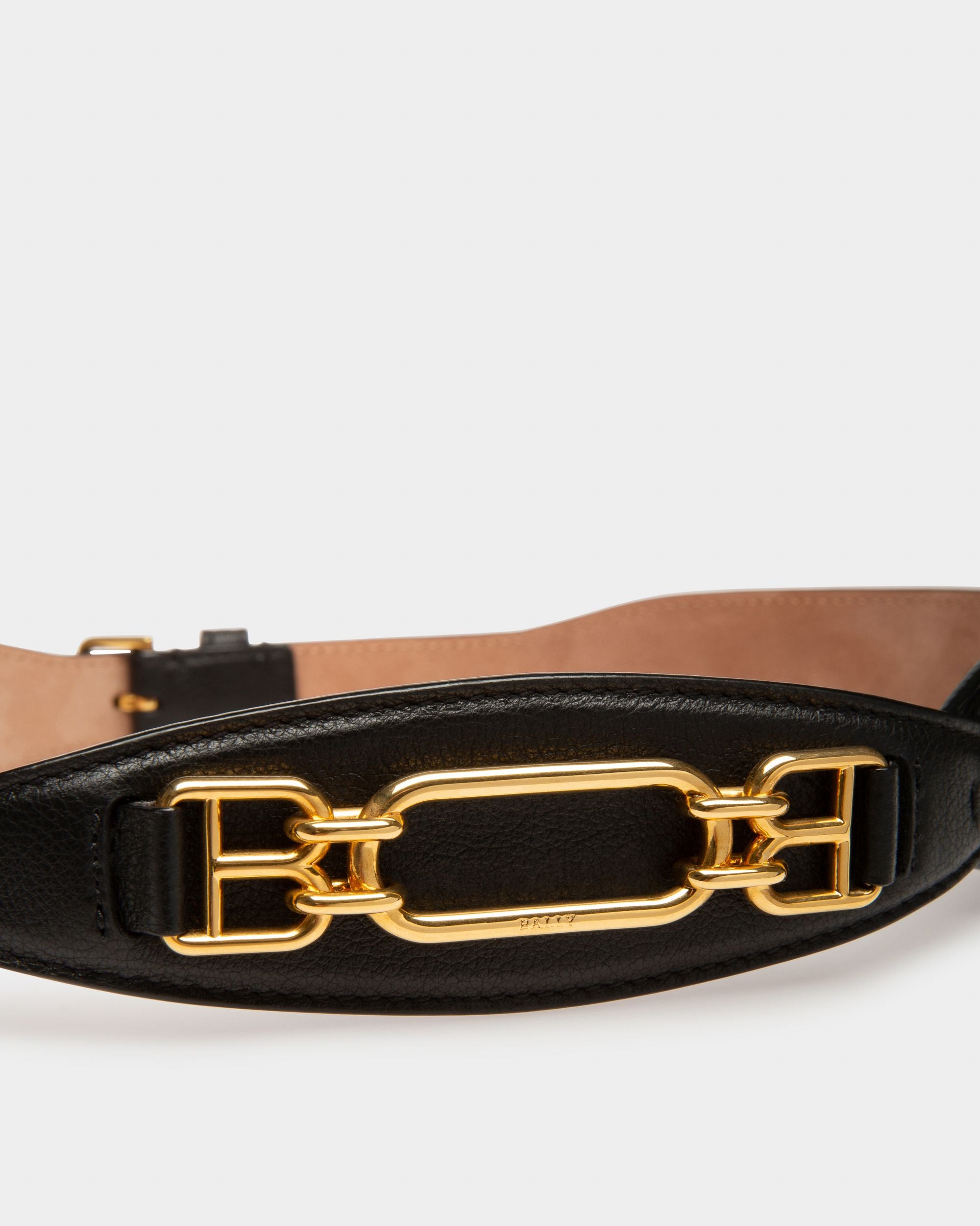 Vivian 42 Mm Breiter Gürtel Aus Schwarzem Leder - Damen - Bally - 03
