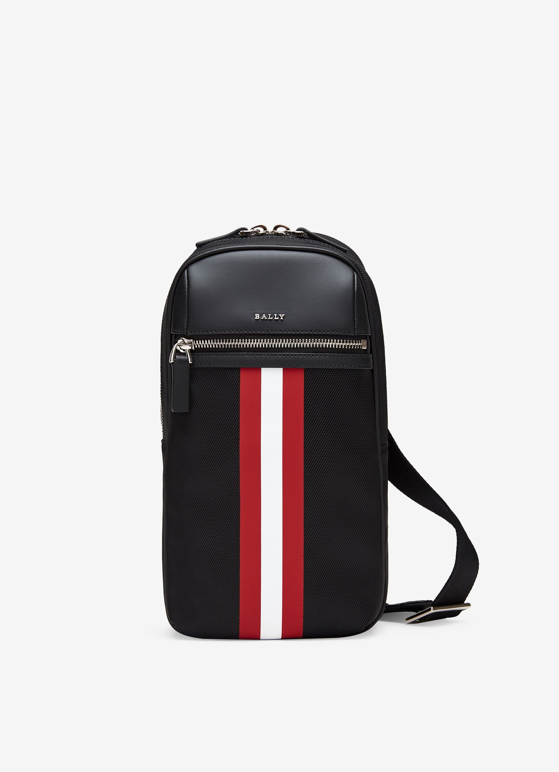 Men's Black Stripe Waist Bag - Herren - Bally - 01