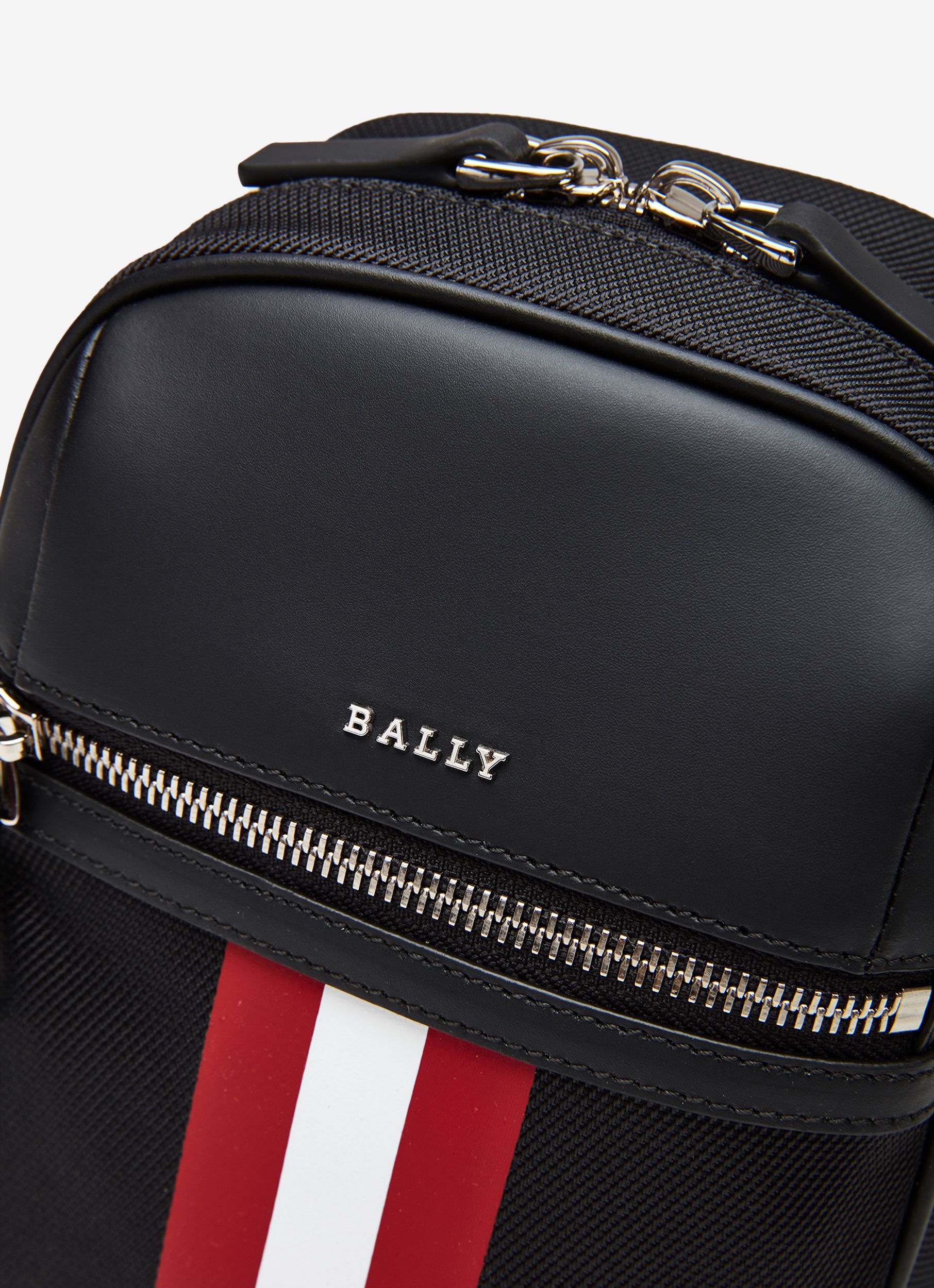 Men's Black Stripe Waist Bag - Herren - Bally - 04