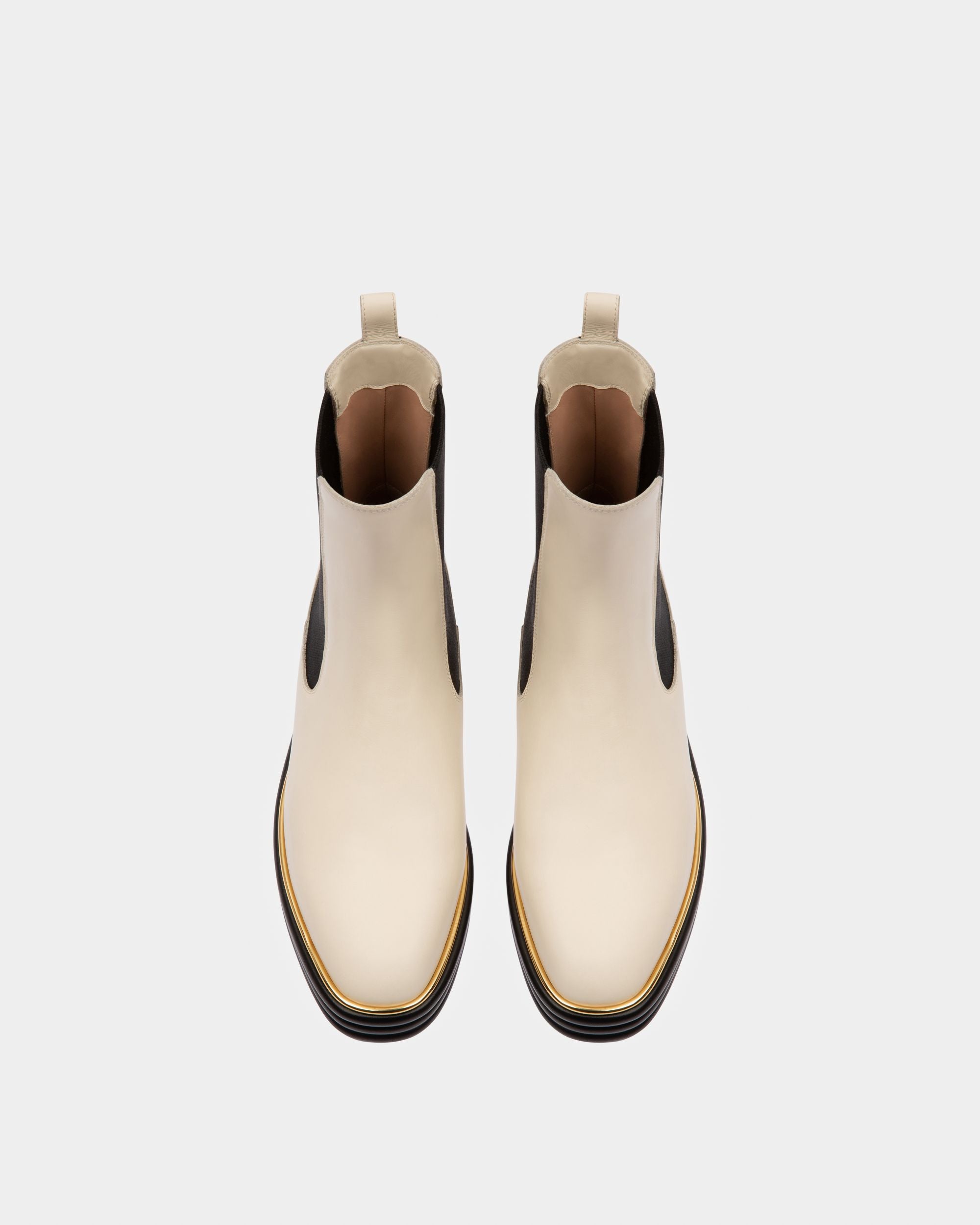 Faelisa Stiefel Aus Elfenbeinfarbenem Leder - Damen - Bally - 02