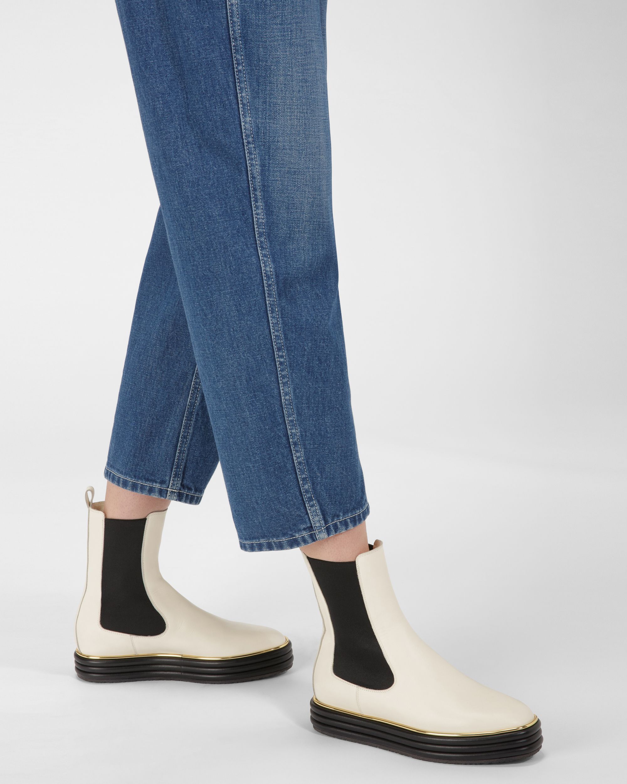 Faelisa Stiefel Aus Elfenbeinfarbenem Leder - Damen - Bally - 03