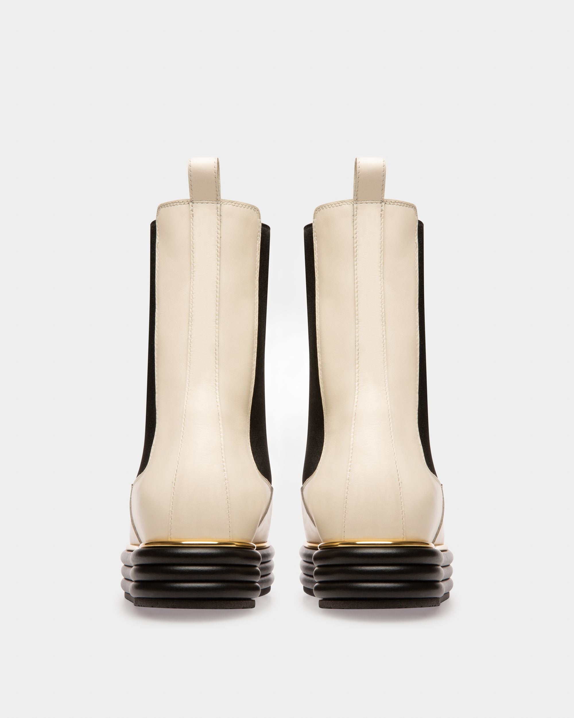 Faelisa Stiefel Aus Elfenbeinfarbenem Leder - Damen - Bally - 04