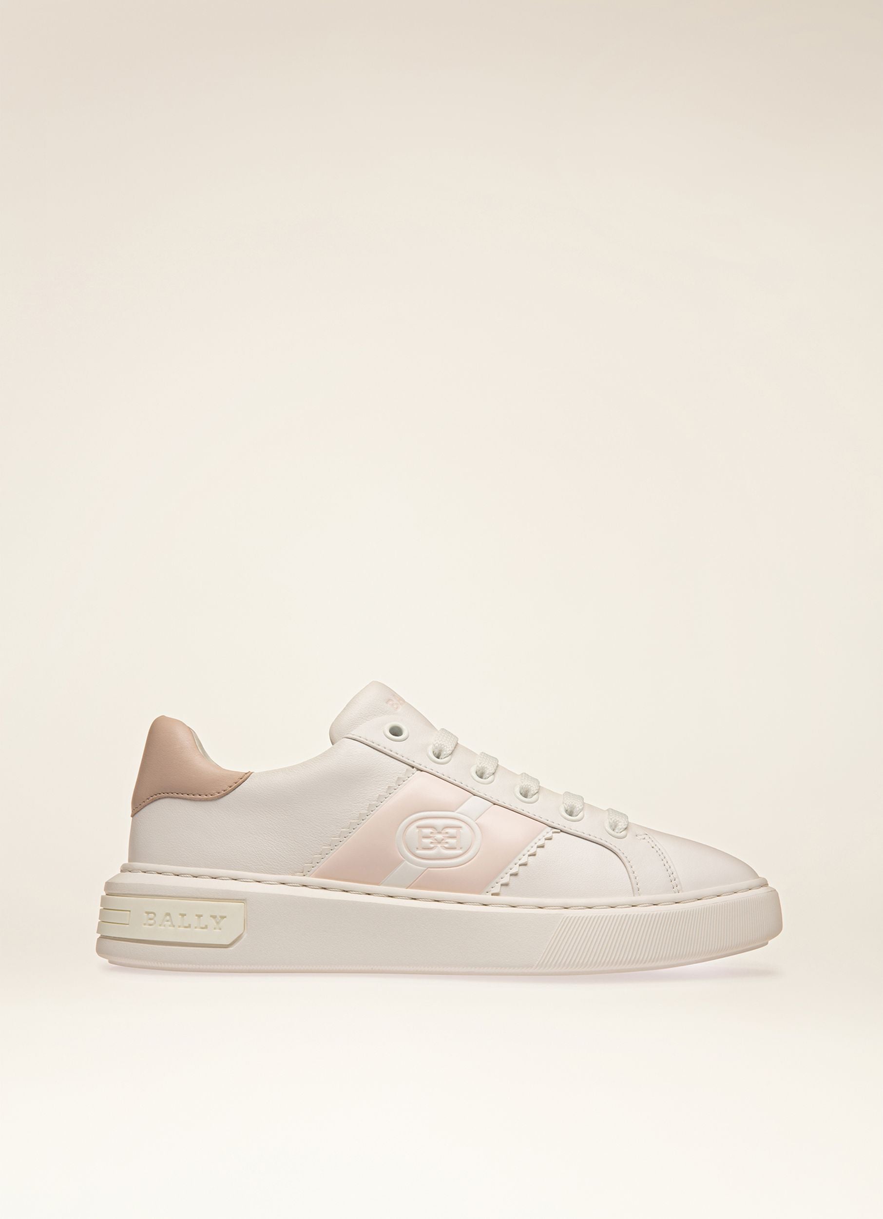 Mikki Sneaker Aus Weissem Und Rosafarbenem Leder - Damen - Bally - 01