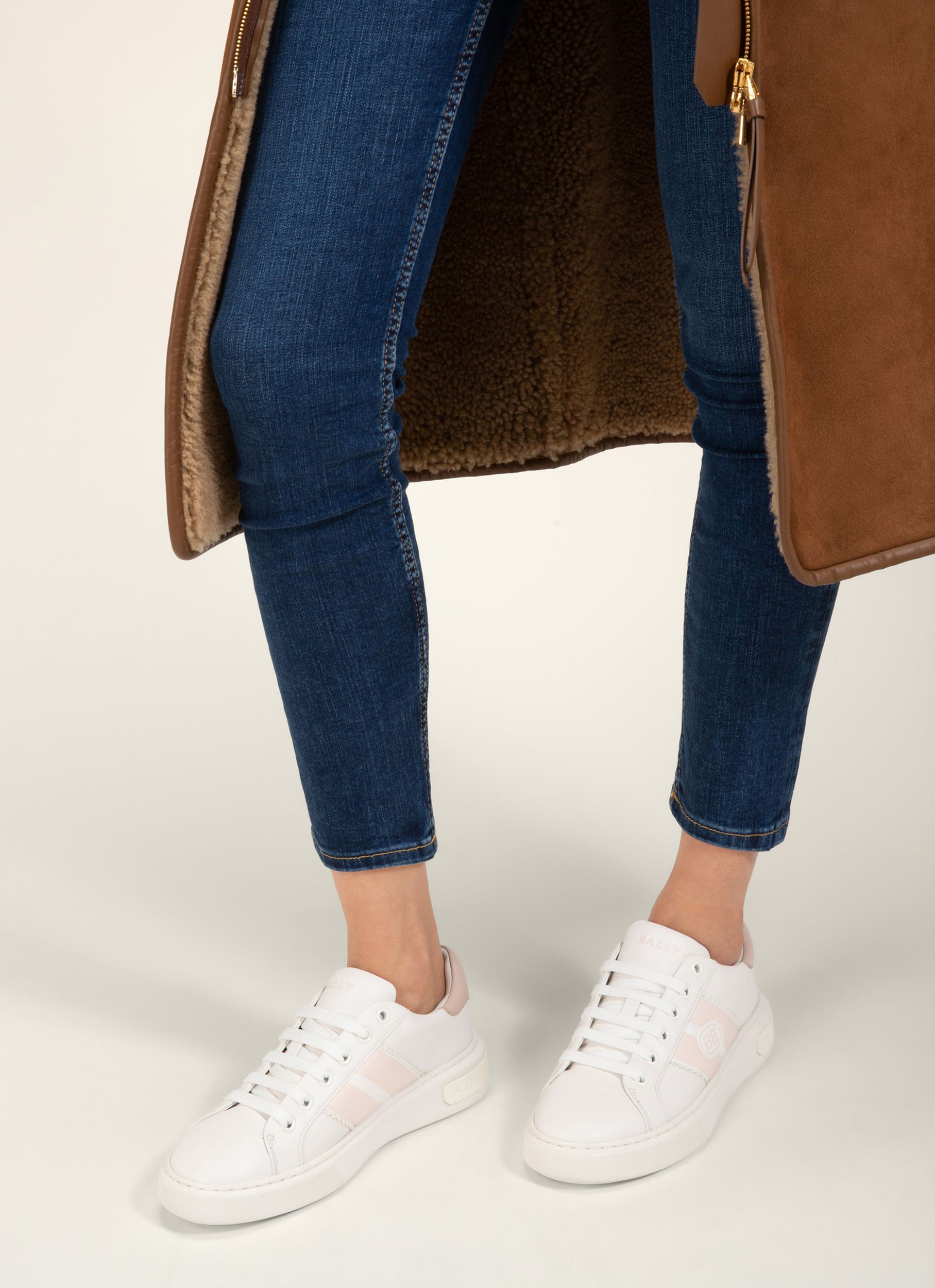 Mikki Sneaker Aus Weissem Und Rosafarbenem Leder - Damen - Bally - 06