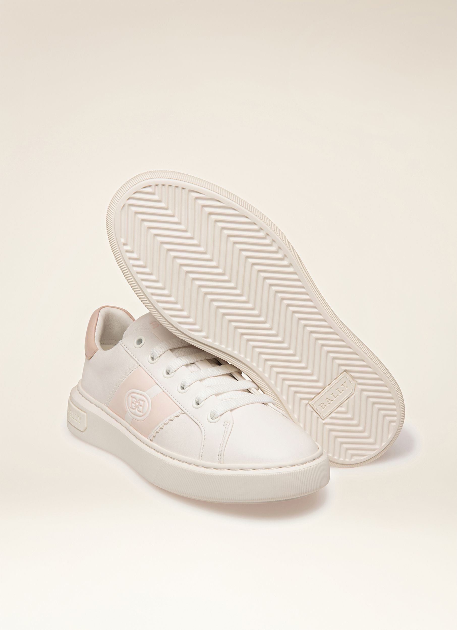 Mikki Sneaker Aus Weissem Und Rosafarbenem Leder - Damen - Bally - 07