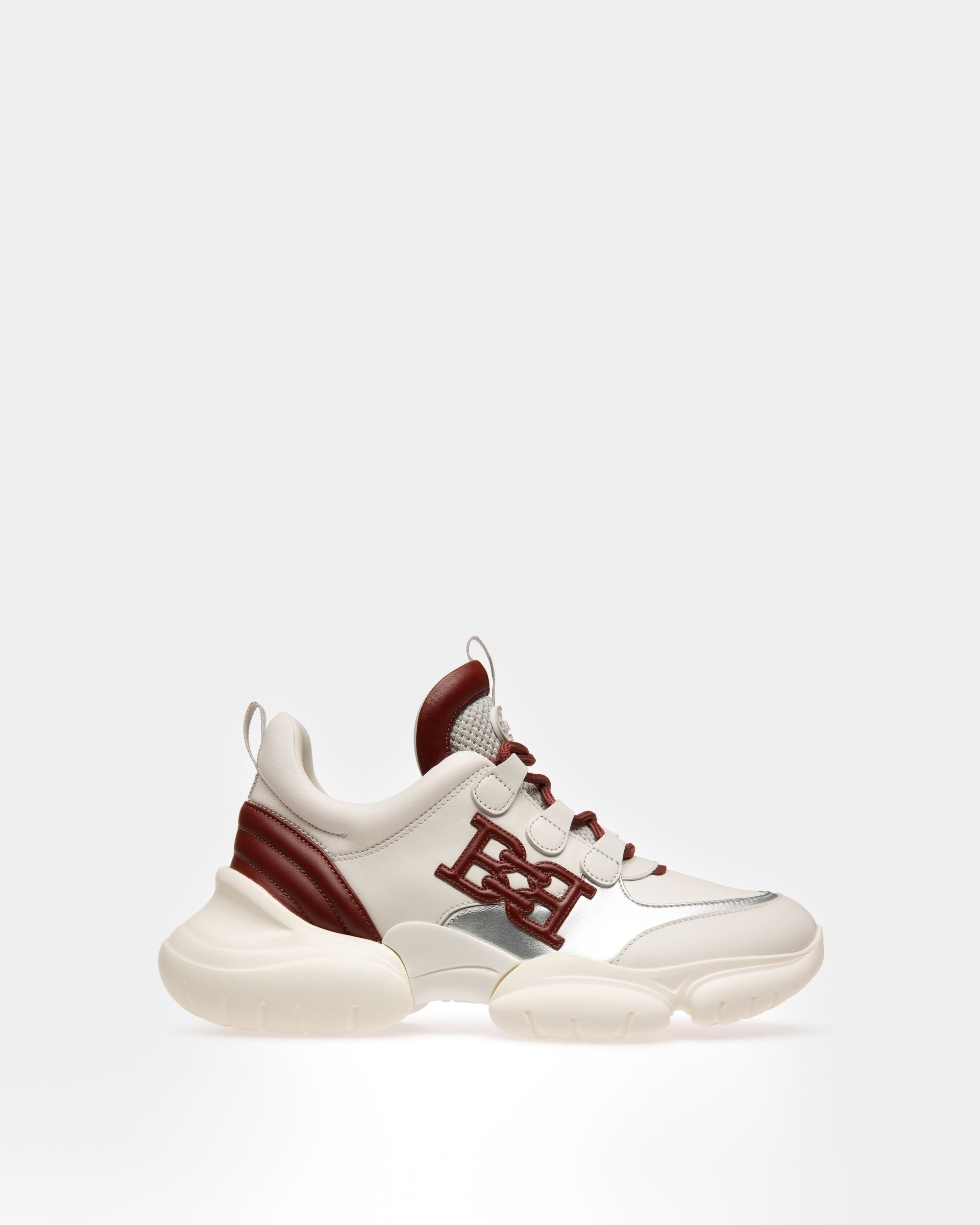 Claires Sneaker Aus Weissem Und Traditionsrotem Leder - Damen - Bally - 01