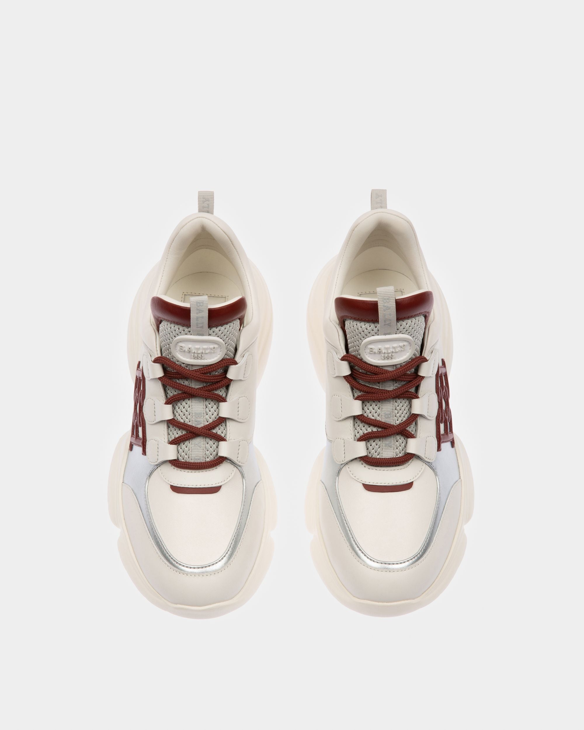 Claires Sneaker Aus Weissem Und Traditionsrotem Leder - Damen - Bally - 02