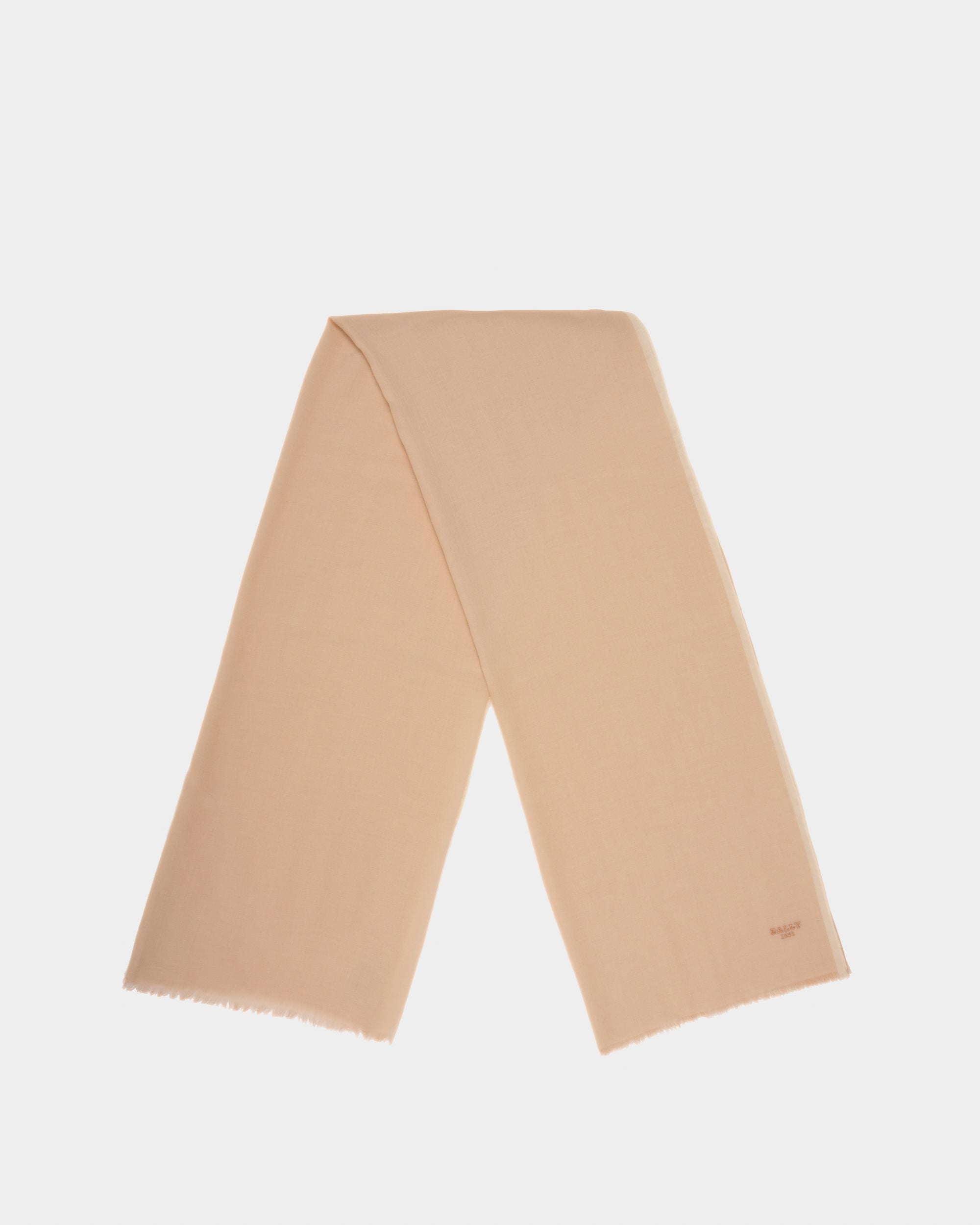 Schal Aus Hellbraunem Kaschmirmischgewebe - Damen - Bally - 01