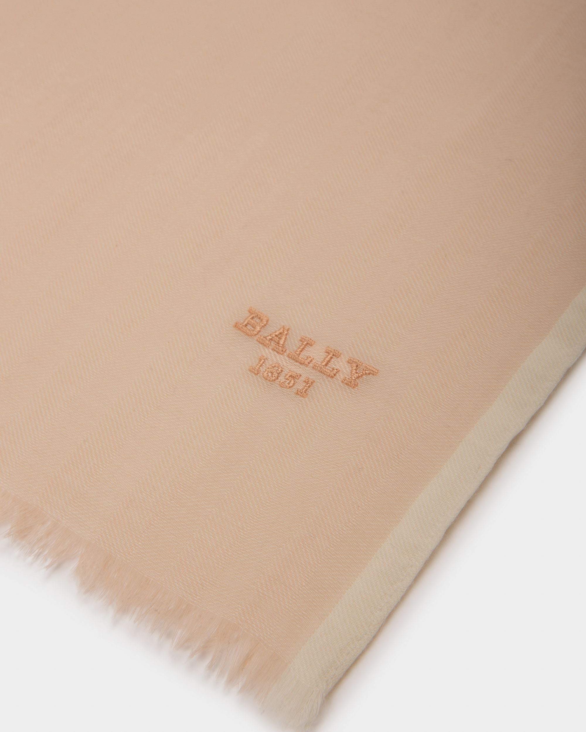 Schal Aus Hellbraunem Kaschmirmischgewebe - Damen - Bally - 02