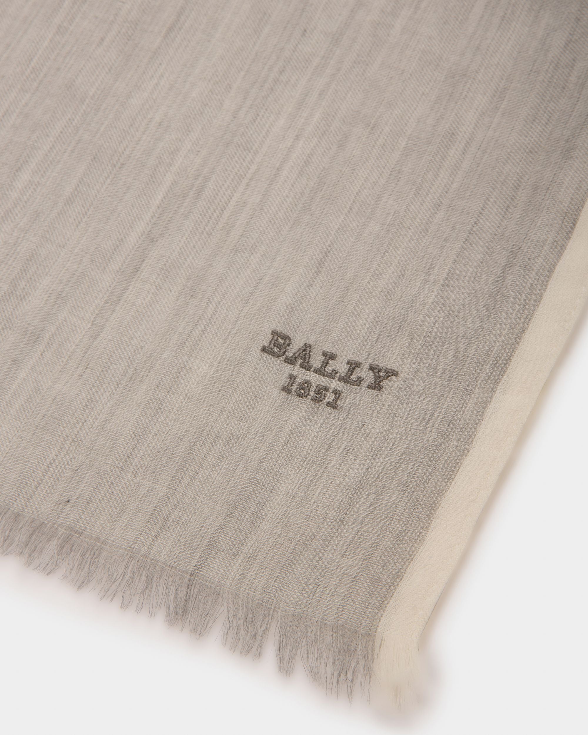 Schal Aus Grauem Kaschmirmischgewebe - Damen - Bally - 02