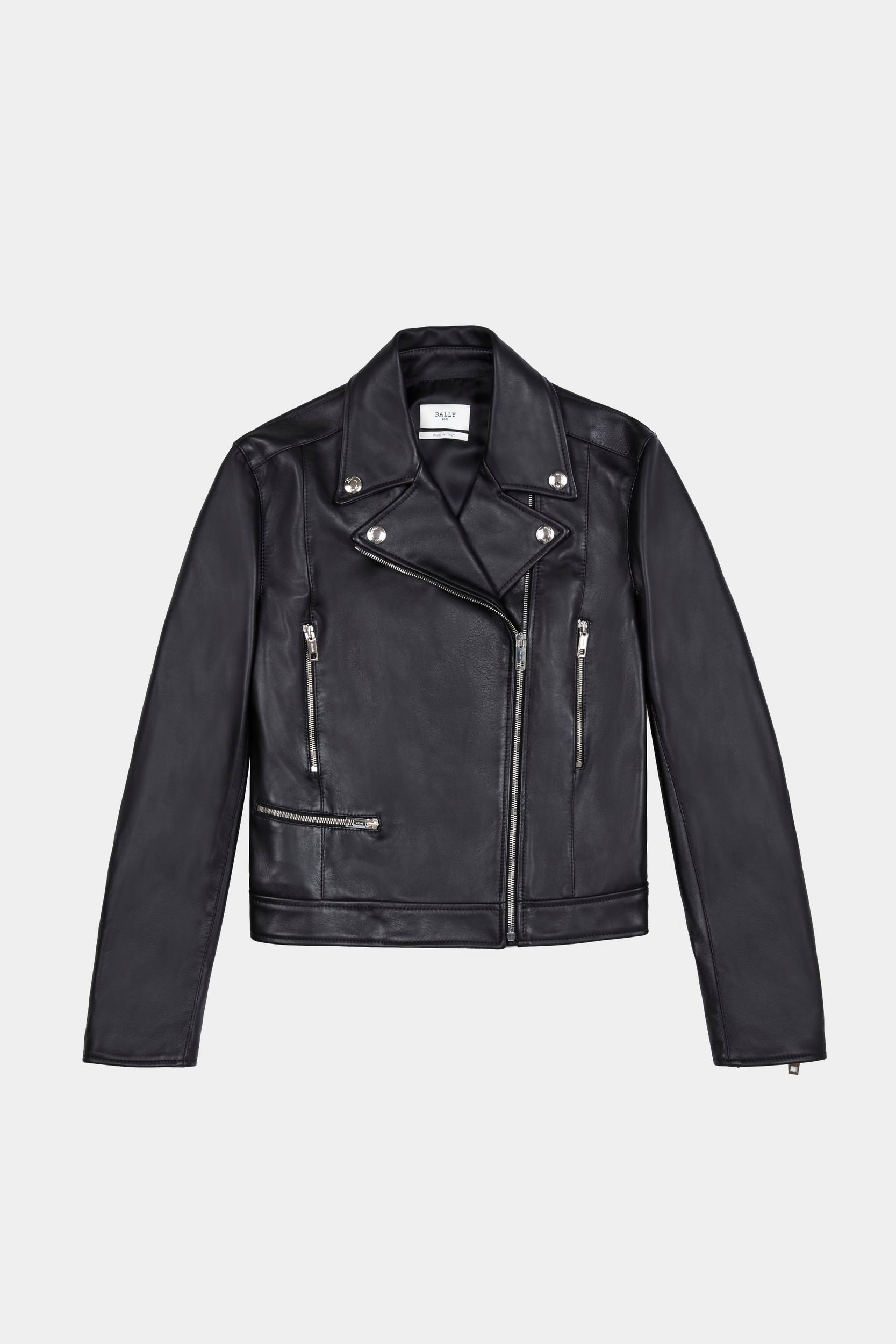 Women's Black Leather Jacket - Damen - Bally - 01