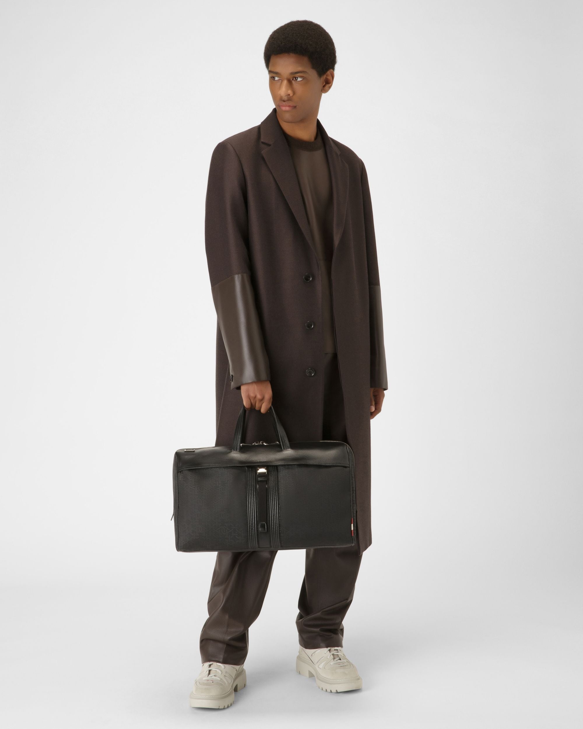 Atticen Weekender-Tasche Aus Recyceltem Stoff Und Leder In Schwarz - Herren - Bally - 02