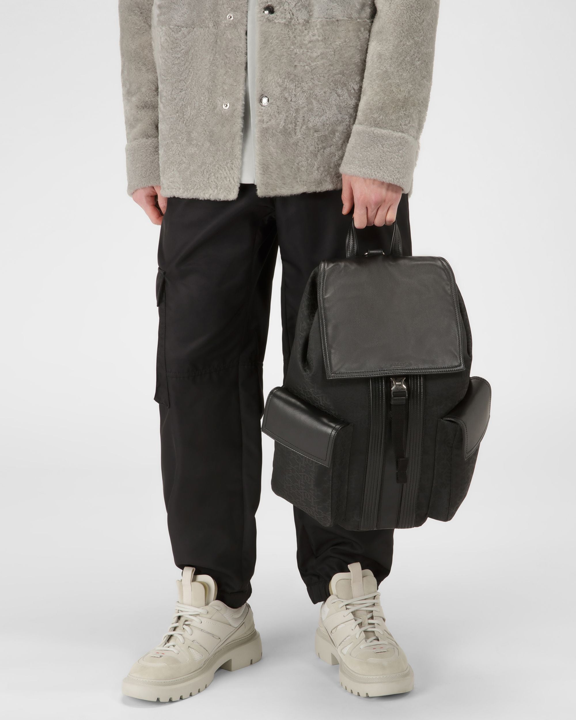 Abner Rucksack Aus Recyceltem Stoff Und Leder In Schwarz - Herren - Bally - 01