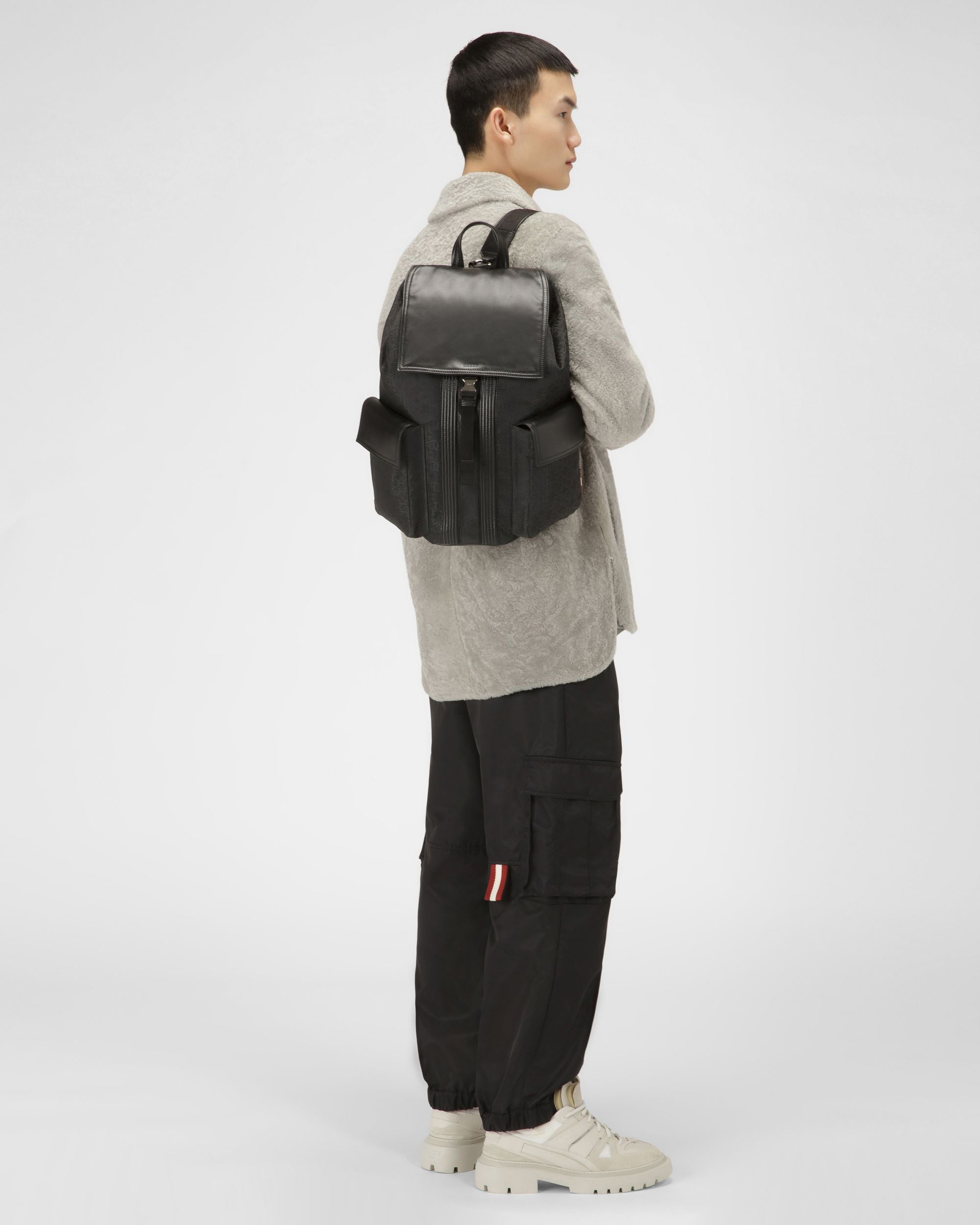 Abner Rucksack Aus Recyceltem Stoff Und Leder In Schwarz - Herren - Bally - 03