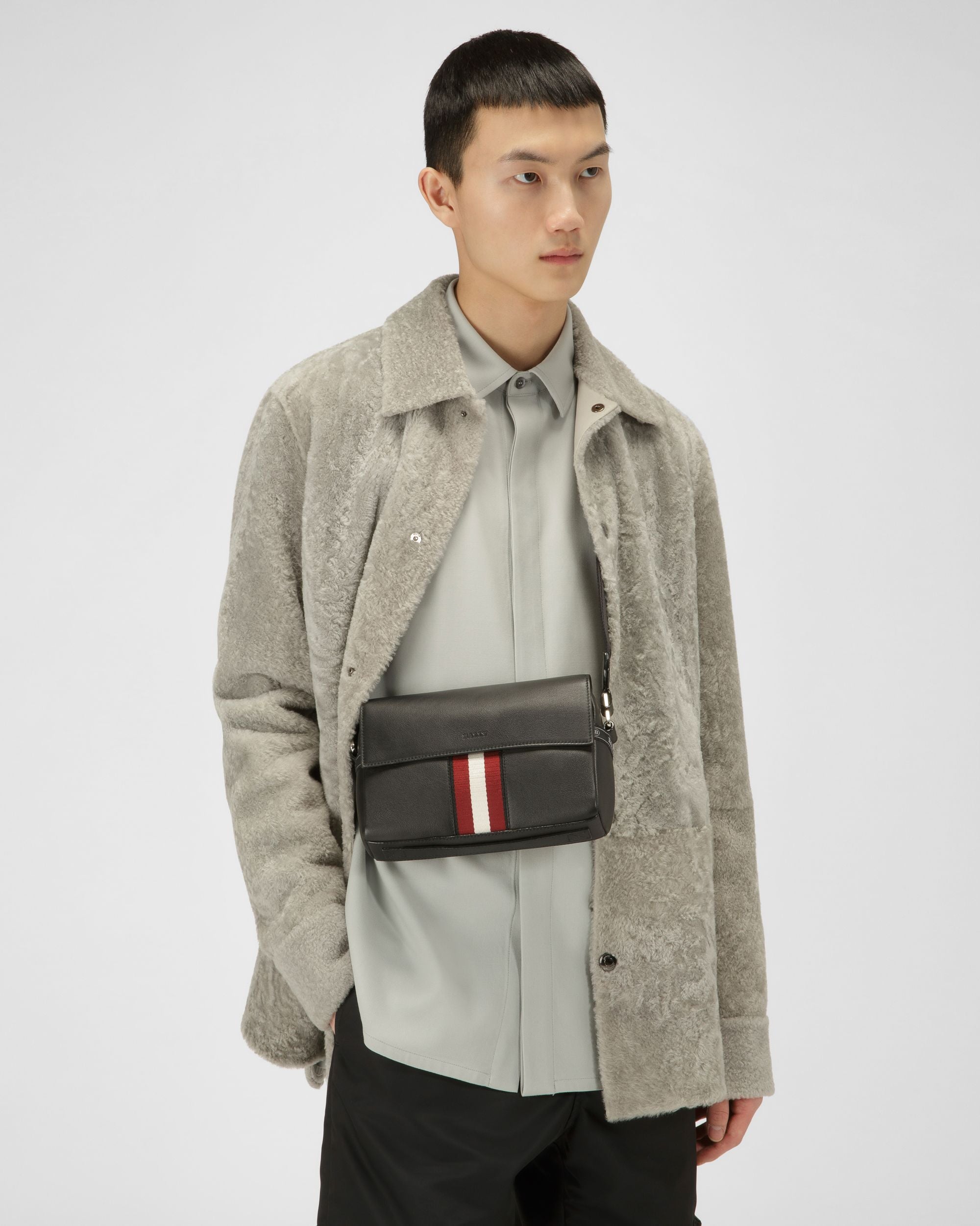 Hymios Umhängetasche Aus Schwarzem Leder - Herren - Bally - 01
