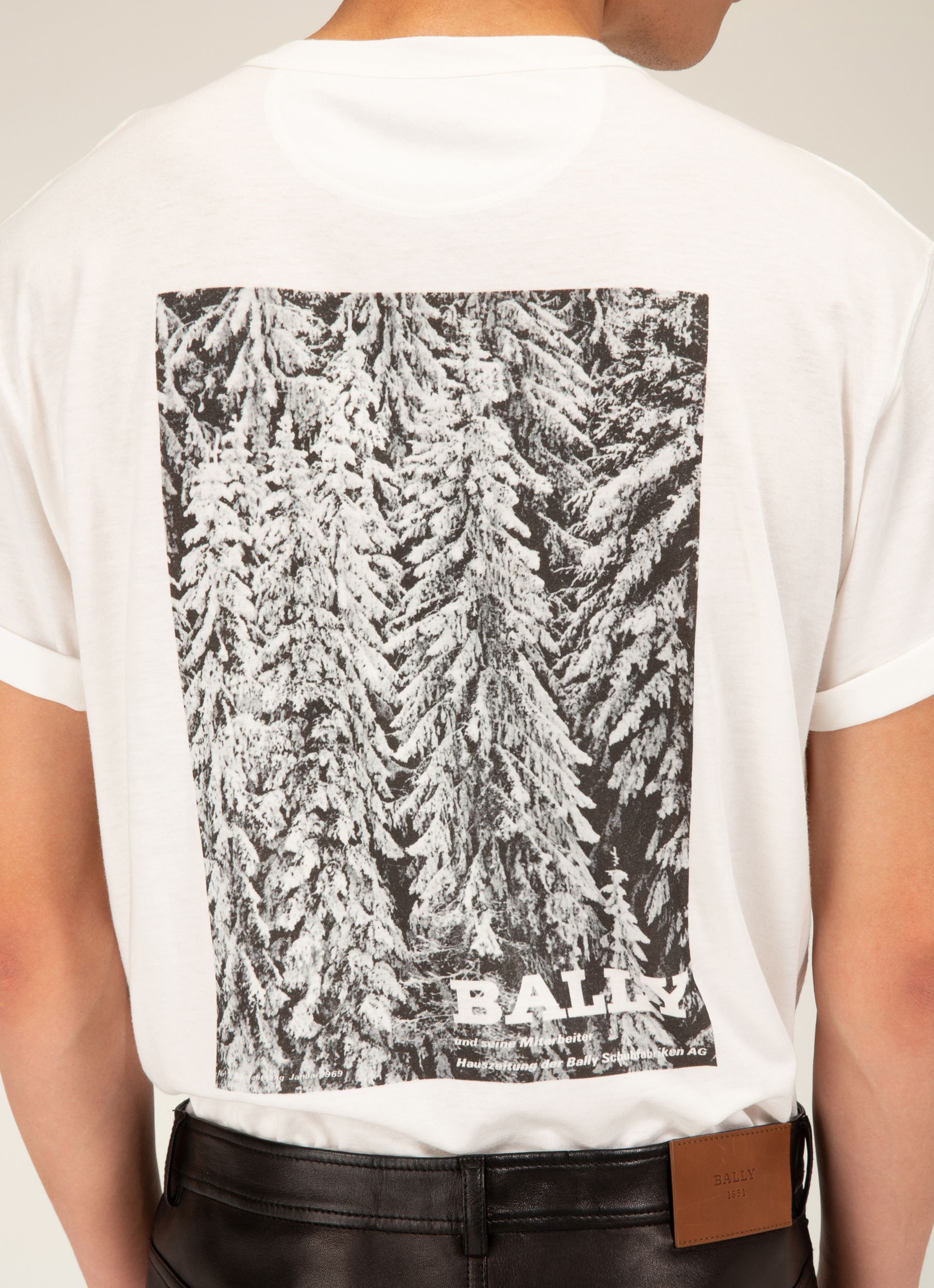 T-Shirt Mit Bally-Poster Aus Weisser Baumwolle - Herren - Bally - 02