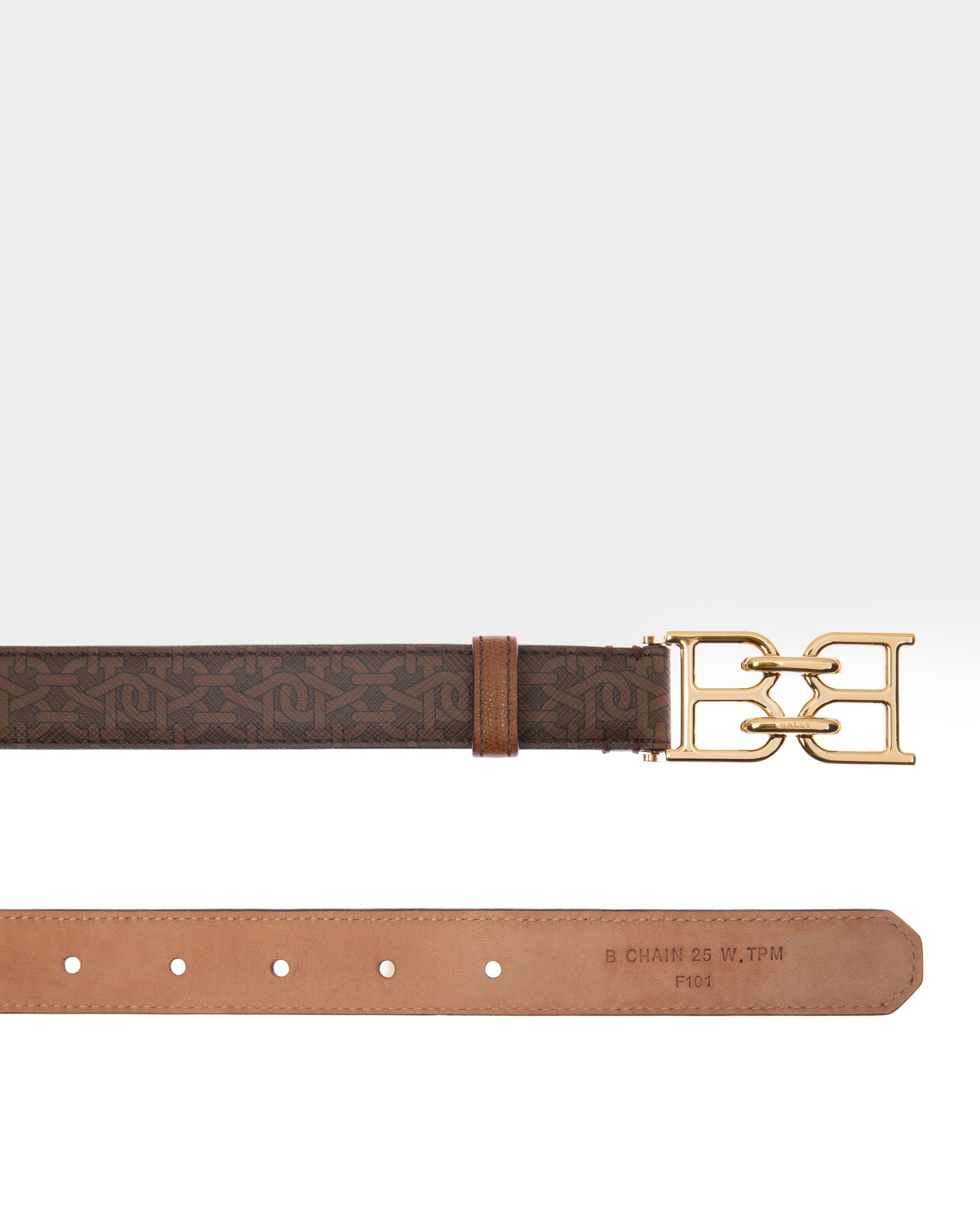 Bb-Motiv 25 Mm Breiter Gürtel Aus Braunem Tpu - Damen - Bally - 02