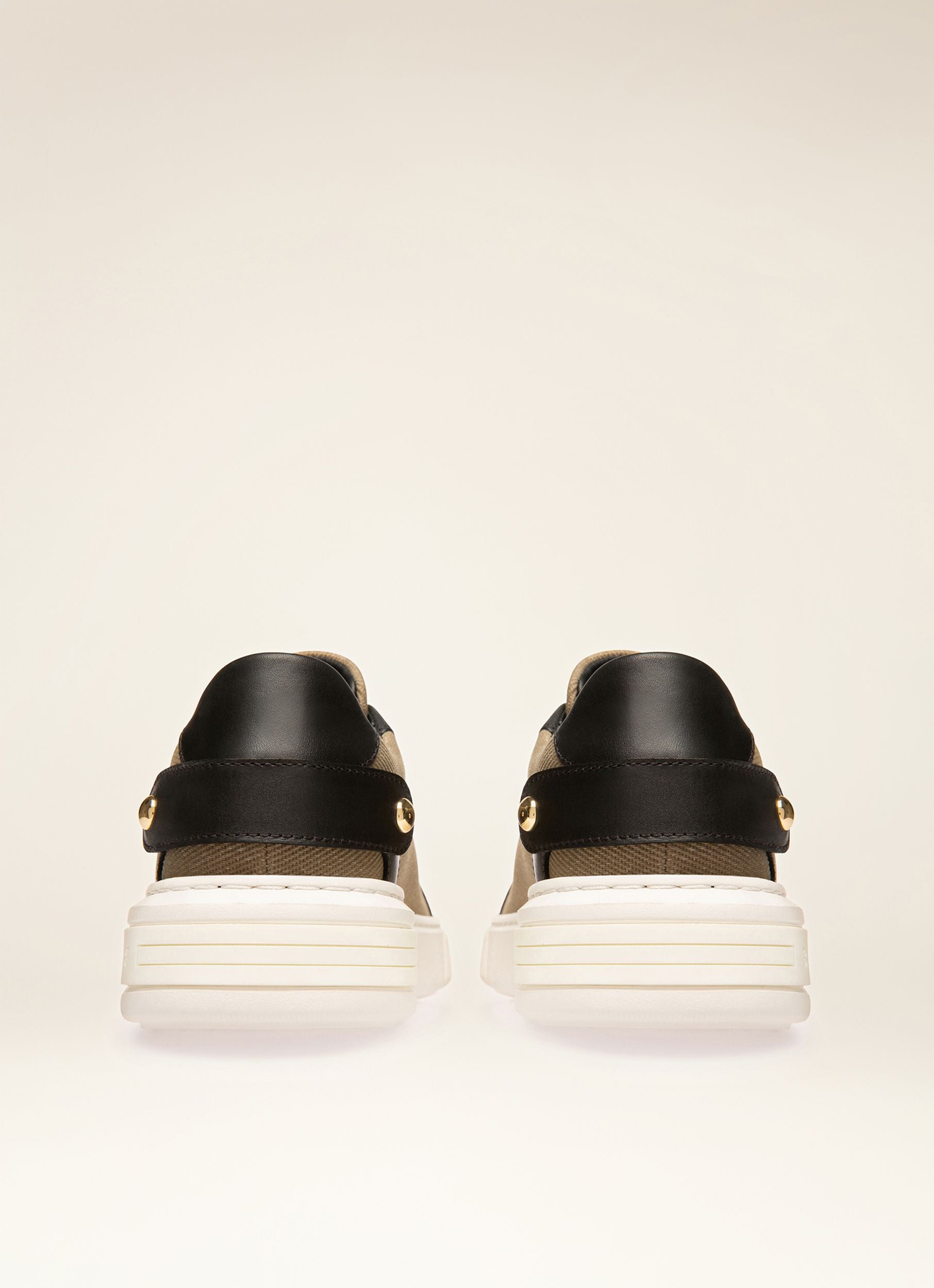 Malya Sneaker Aus Schwarzem Und Sandfarbenem Stoff Und Leder - Damen - Bally - 09