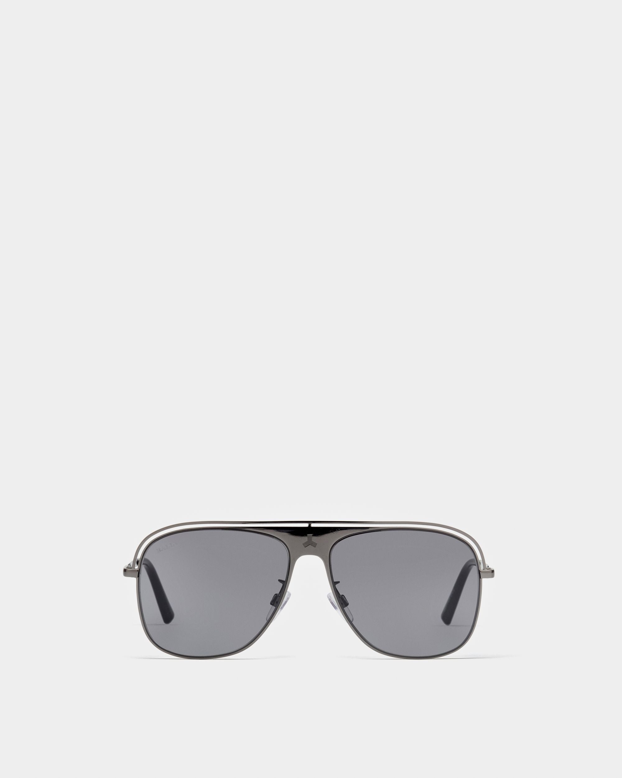 Beam Sonnenbrille Aus Metall In Glänzender Rotguss-Optik Mit Rauchfarbenen Gläsern - Herren - Bally - 01