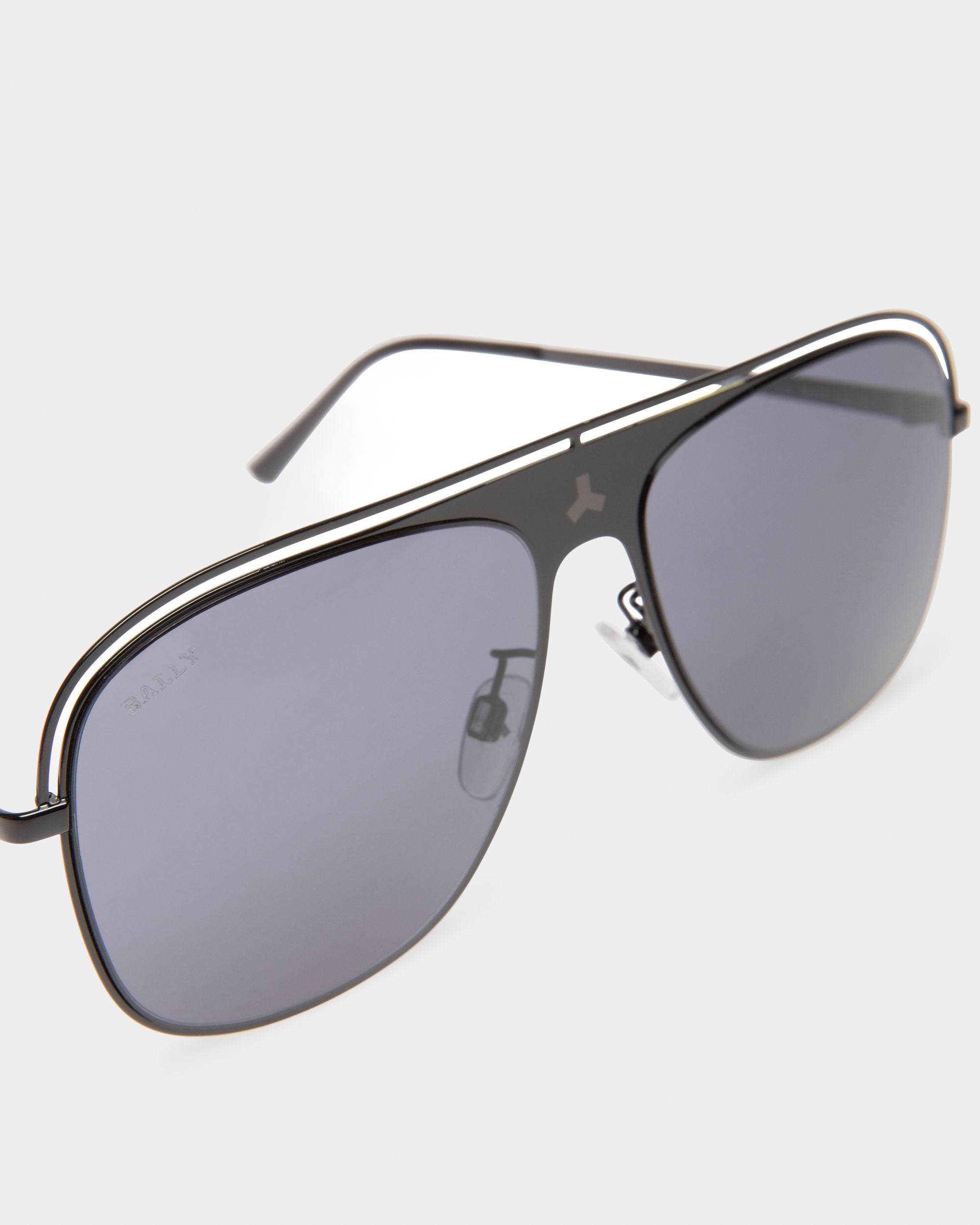 Beam Sonnenbrille Aus Metall In Glänzender Rotguss-Optik Mit Rauchfarbenen Gläsern - Herren - Bally - 02