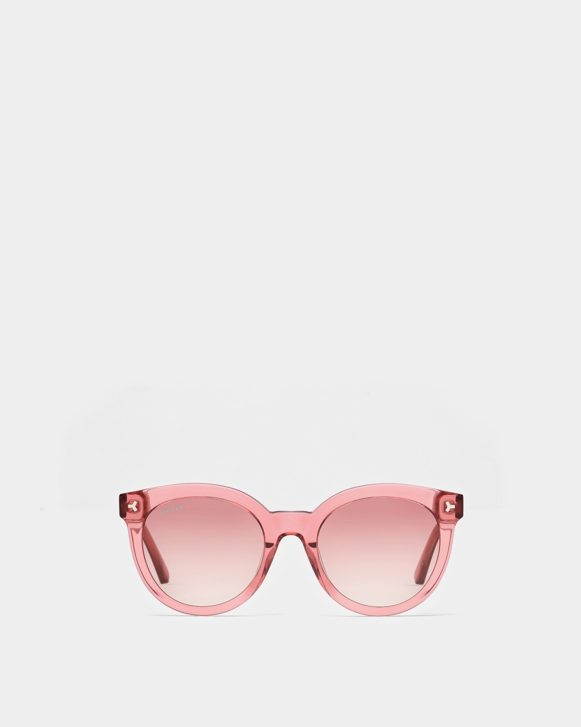 Sparkle Sonnenbrille Aus Acetat In Transparenter Koralle Mit Bordeauxroten Verlaufsgläsern - Damen - Bally - 01