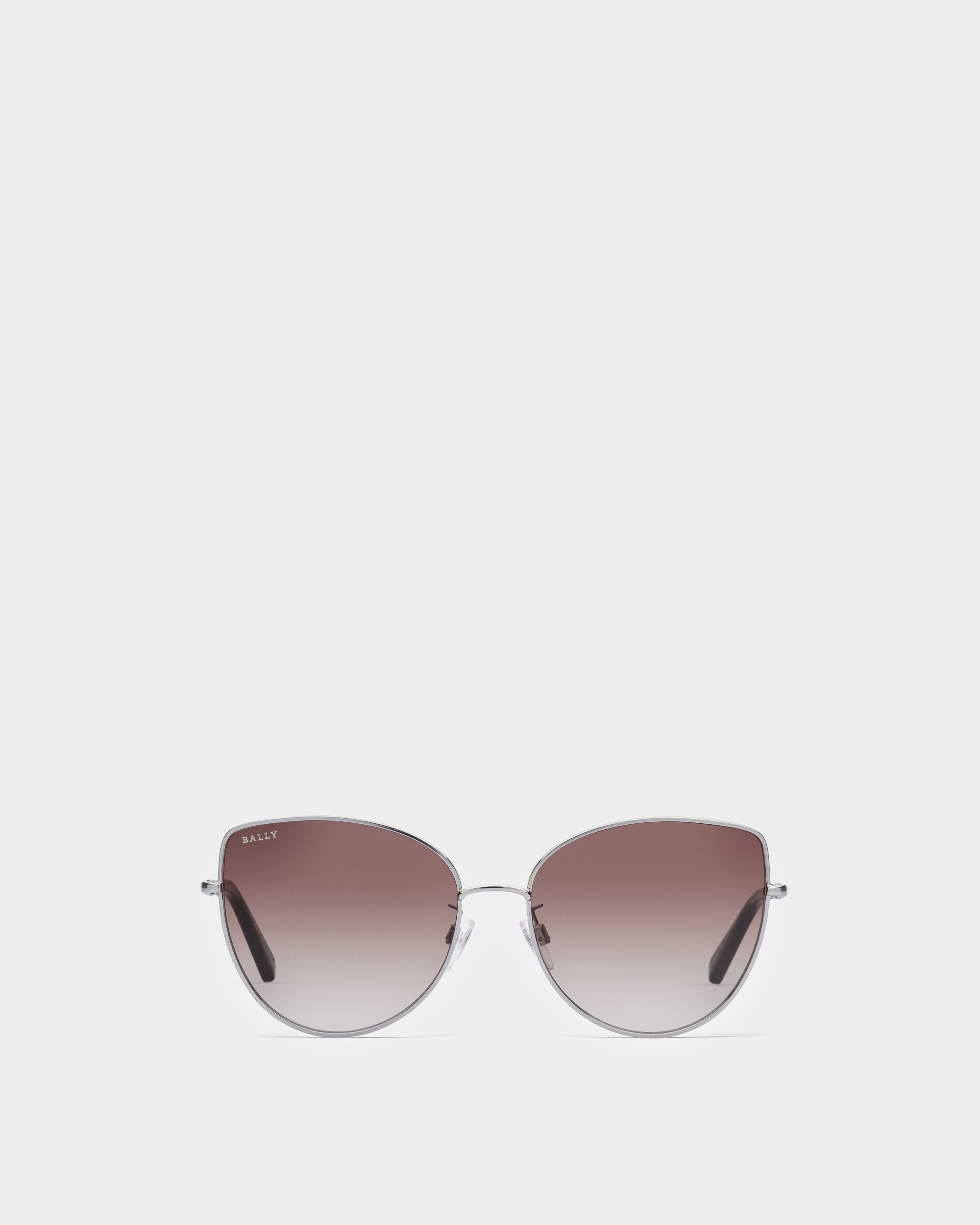 Glow Sonnenbrille Aus Metall In Mattem Hellblau Mit Verlaufsgläsern - Damen - Bally - 01