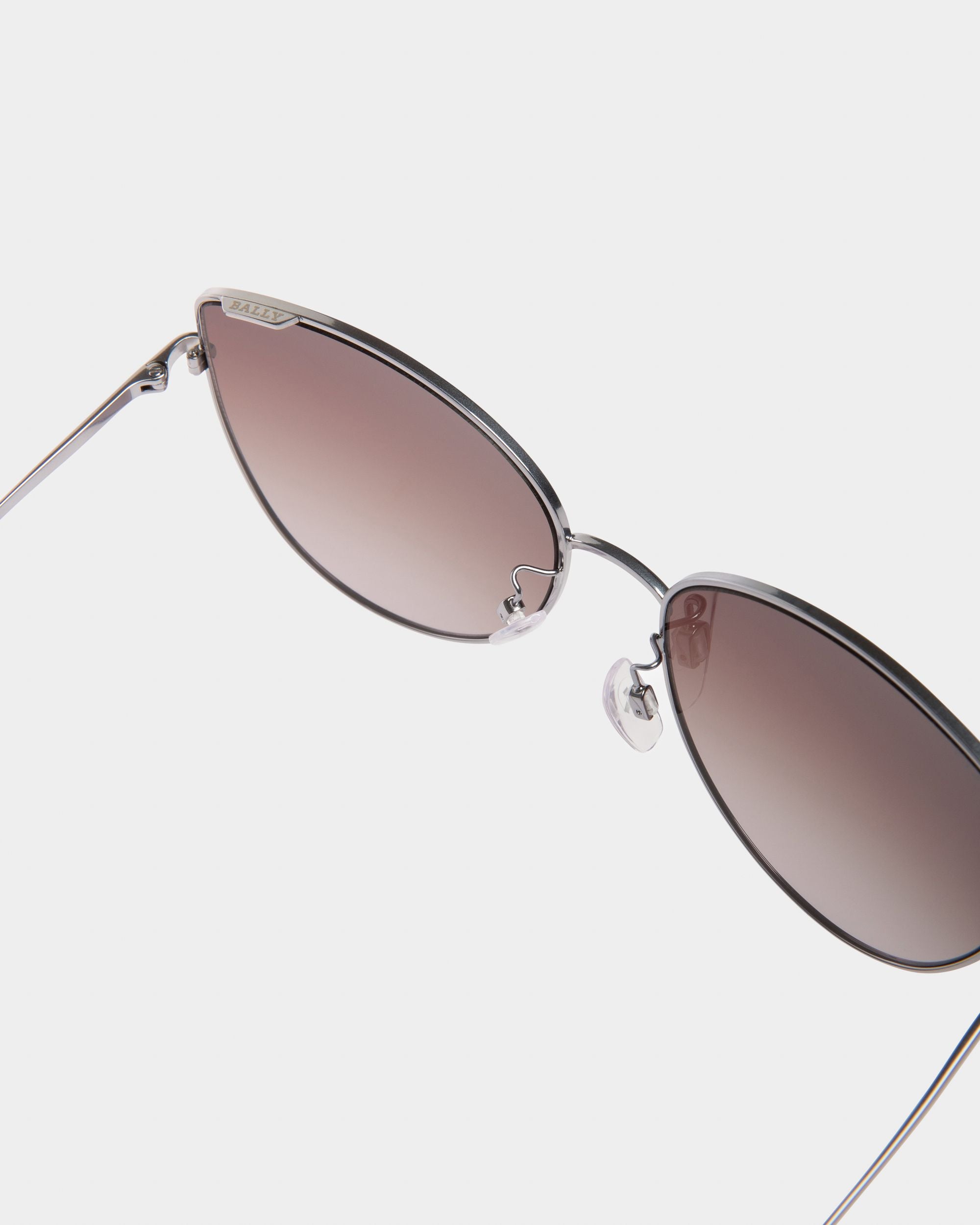Glow Sonnenbrille Aus Metall In Mattem Hellblau Mit Verlaufsgläsern - Damen - Bally - 02