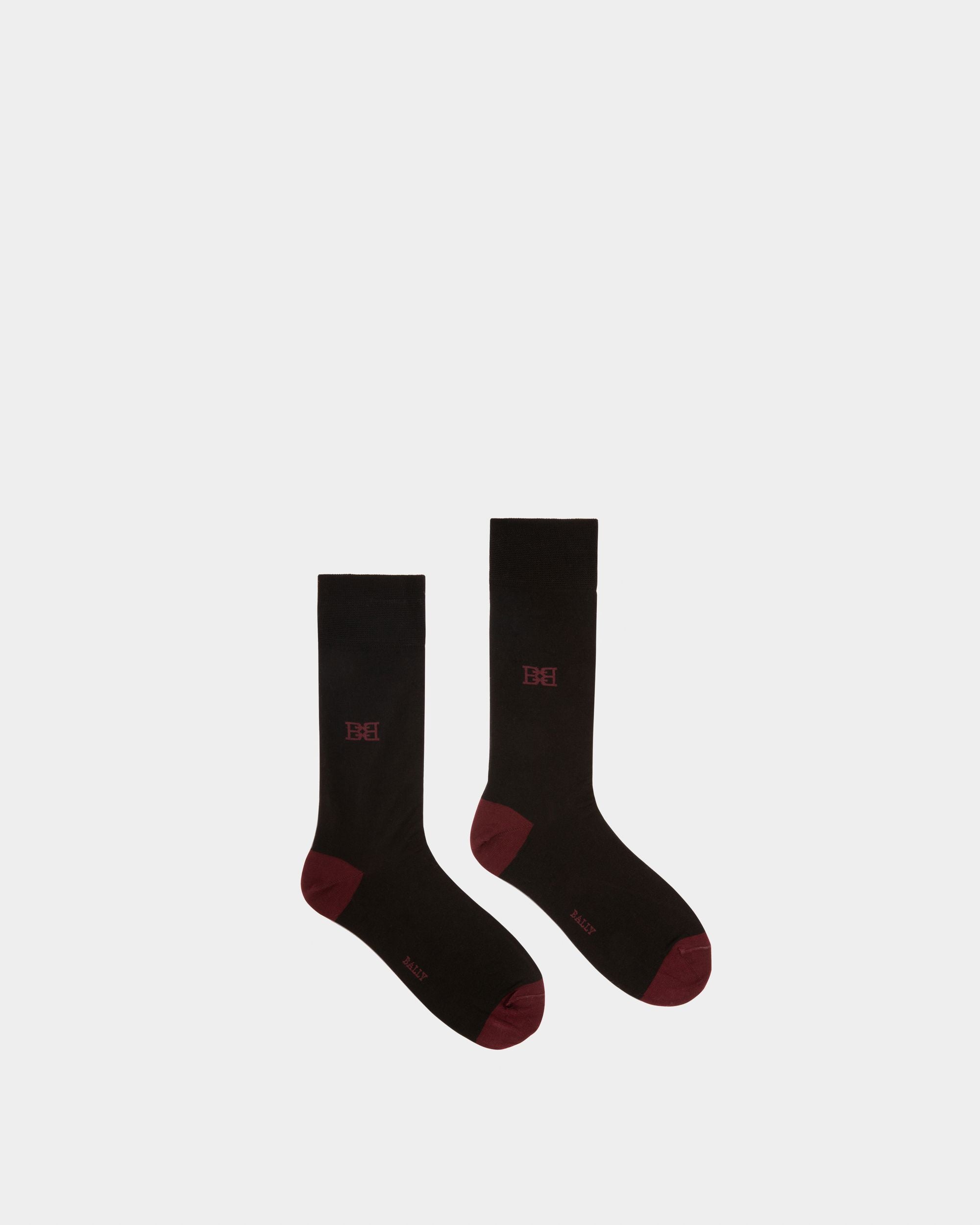 Socken Mit Bb-Motiv Aus Schwarzem Baumwollmischgewebe - Herren - Bally - 01