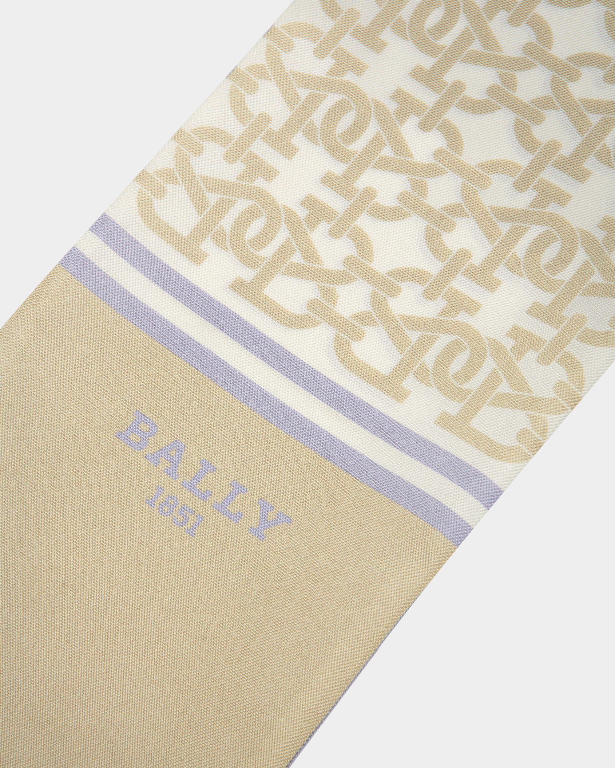 B-Monogram Schal Aus Seide In Fossil Und Flieder - Damen - Bally - 02
