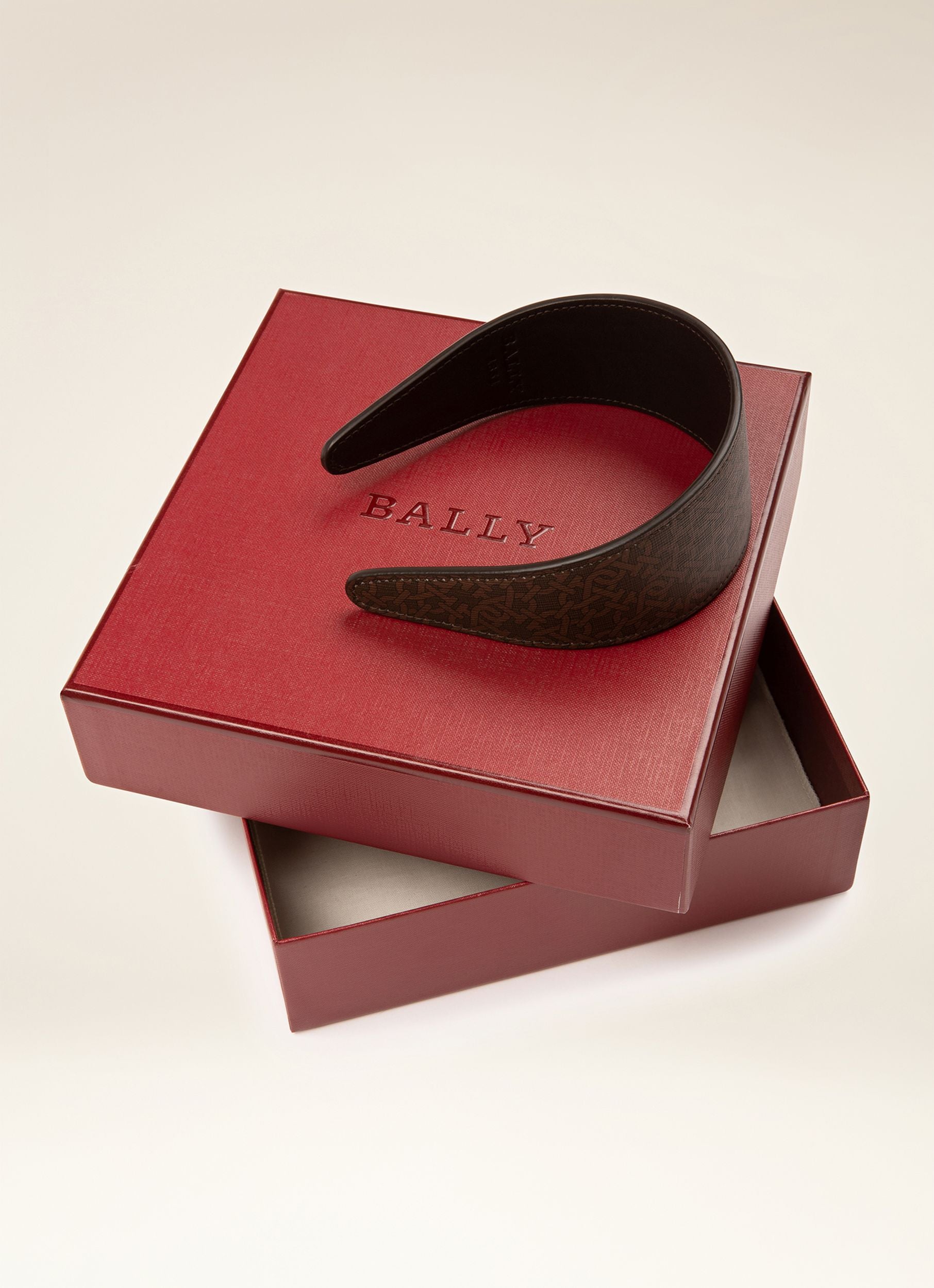 Stirnband Mit Monogramm Accessoire Aus Braunem Leder - Damen - Bally - 06