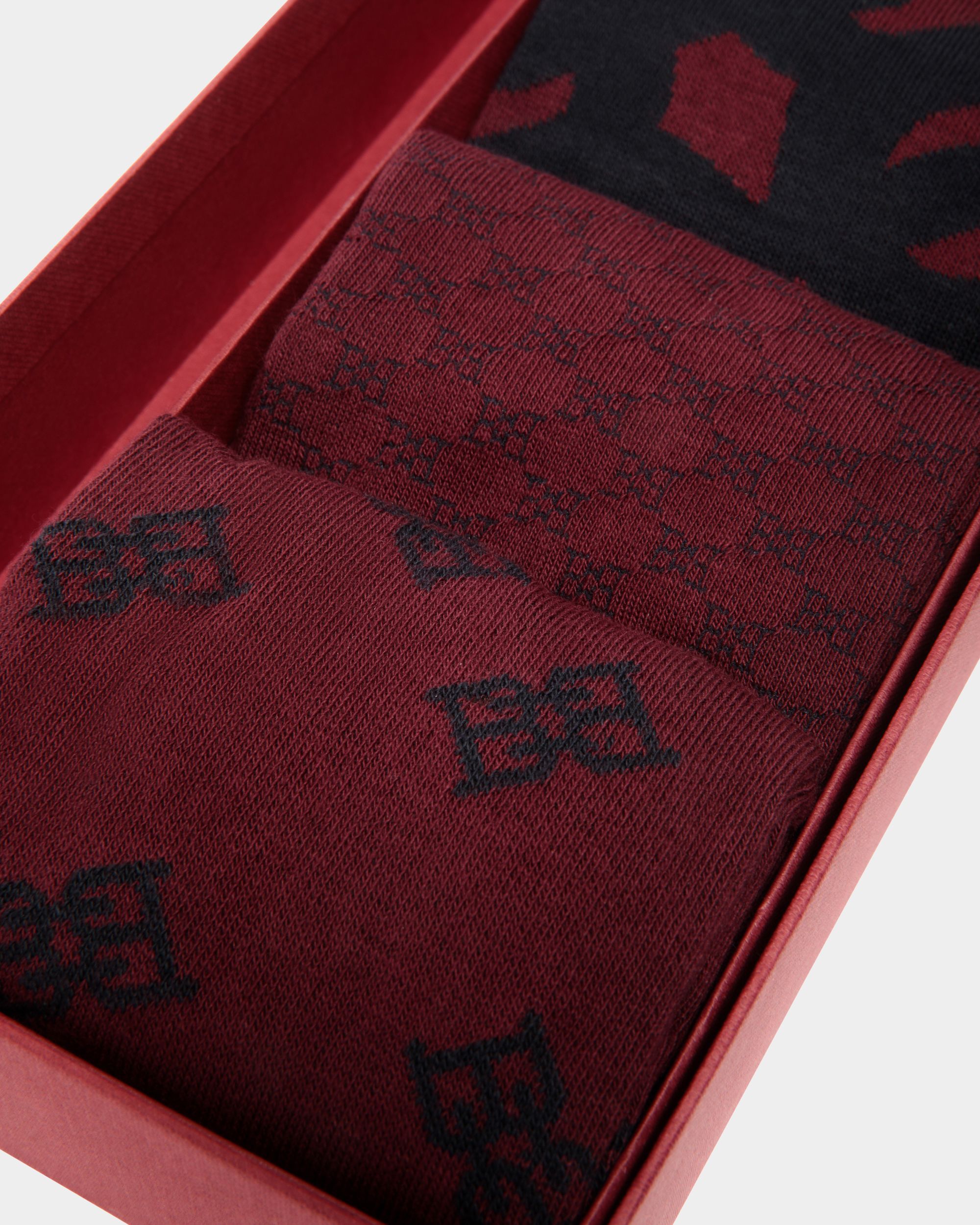Socks In Red Mix Cotton - Herren - Bally - 02