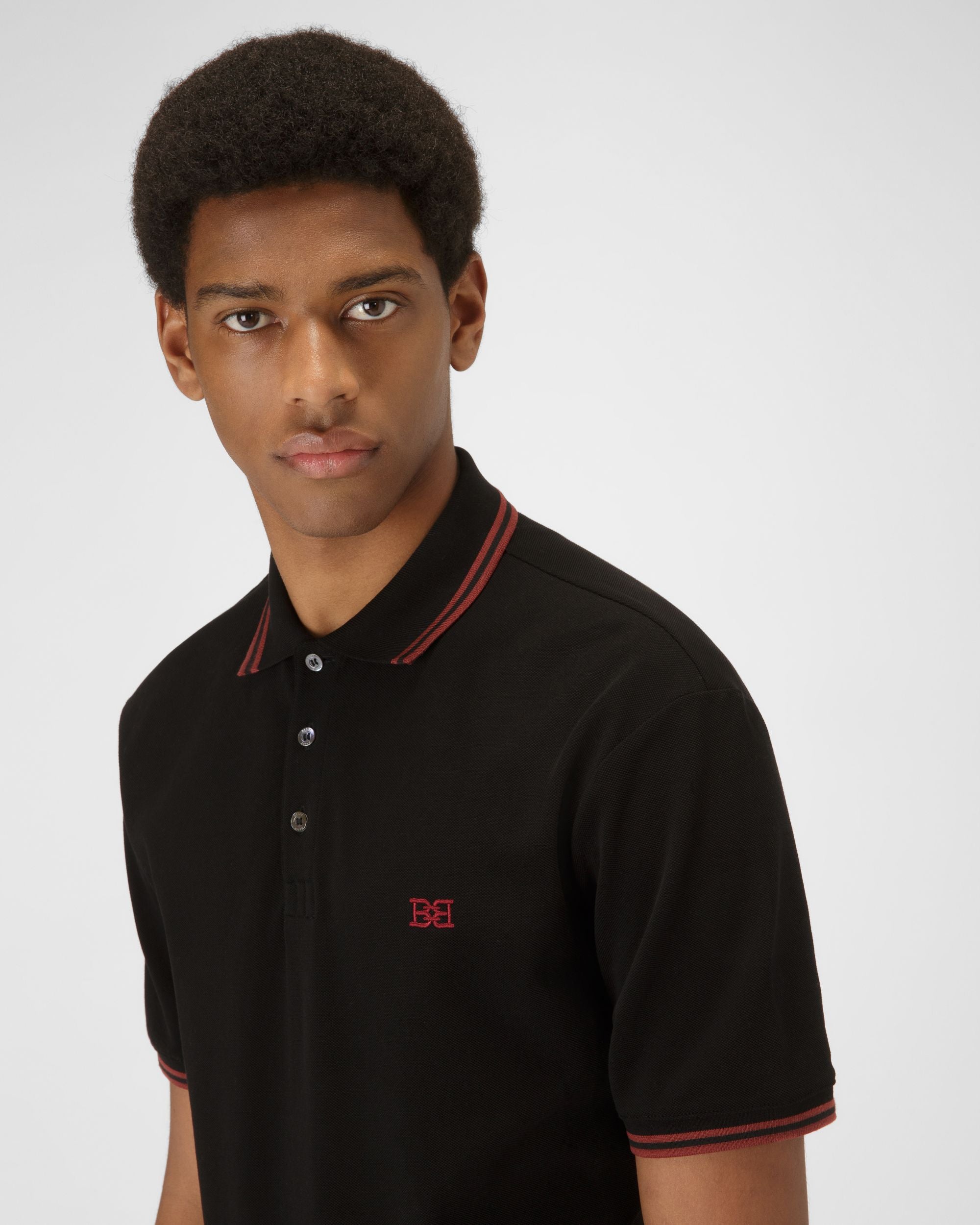 B-Chain Poloshirt Baumwoll-Poloshirt In Schwarz - Herren - Bally - 04