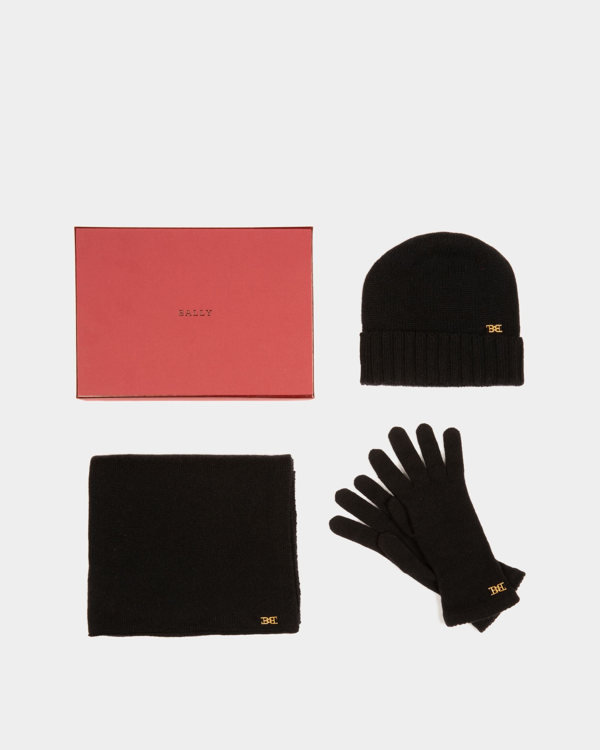 Accessoire-Set Aus Schwarzem Kaschmir - Damen - Bally - 07