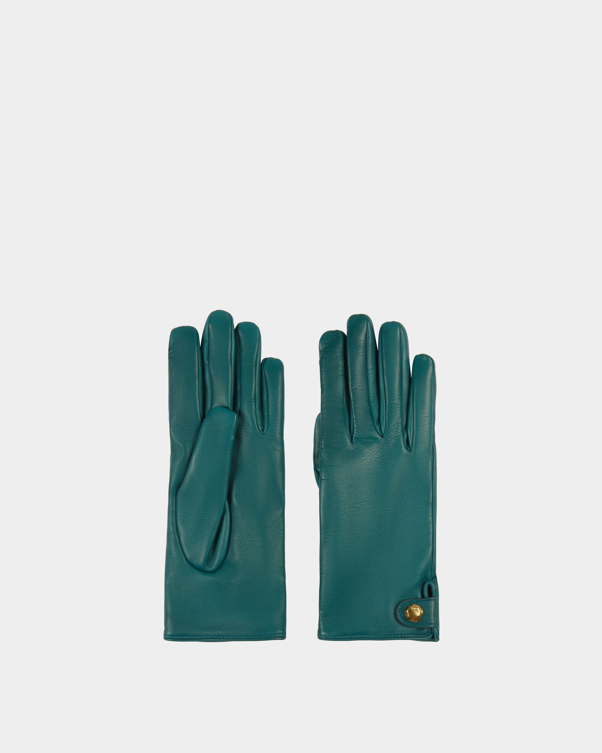 Bedruckte Handschuhe Aus Grüner Baumwolle - Damen - Bally - 01