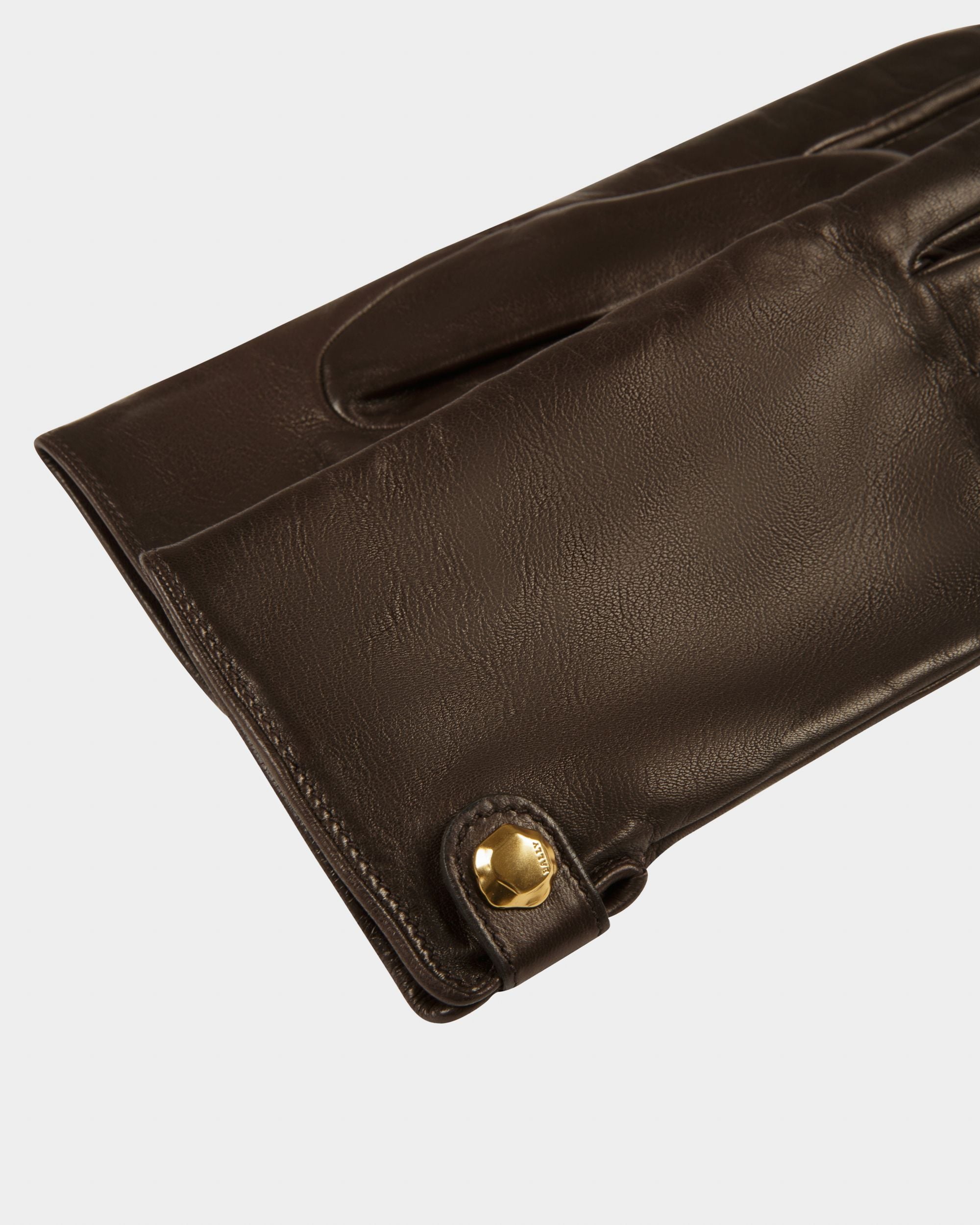 Handschuhe Aus Ebenholzbraunem Leder - Damen - Bally - 02