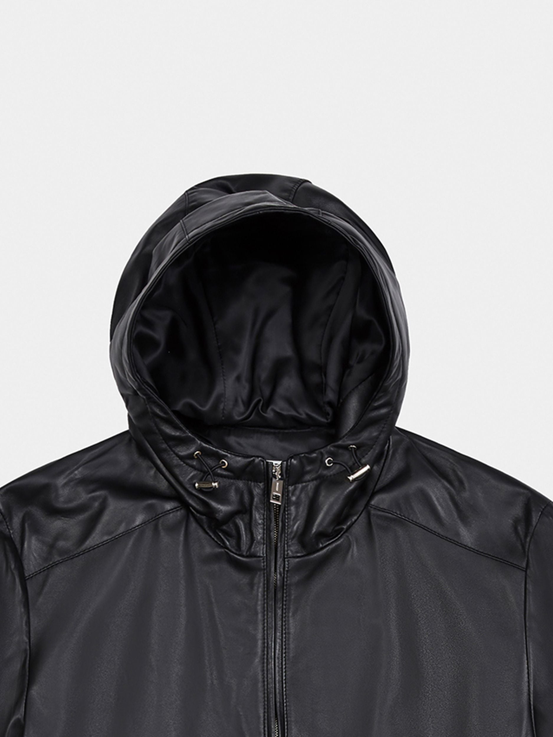 Men's Black Leather Hooded Casual Jacket - Herren - Bally - 03