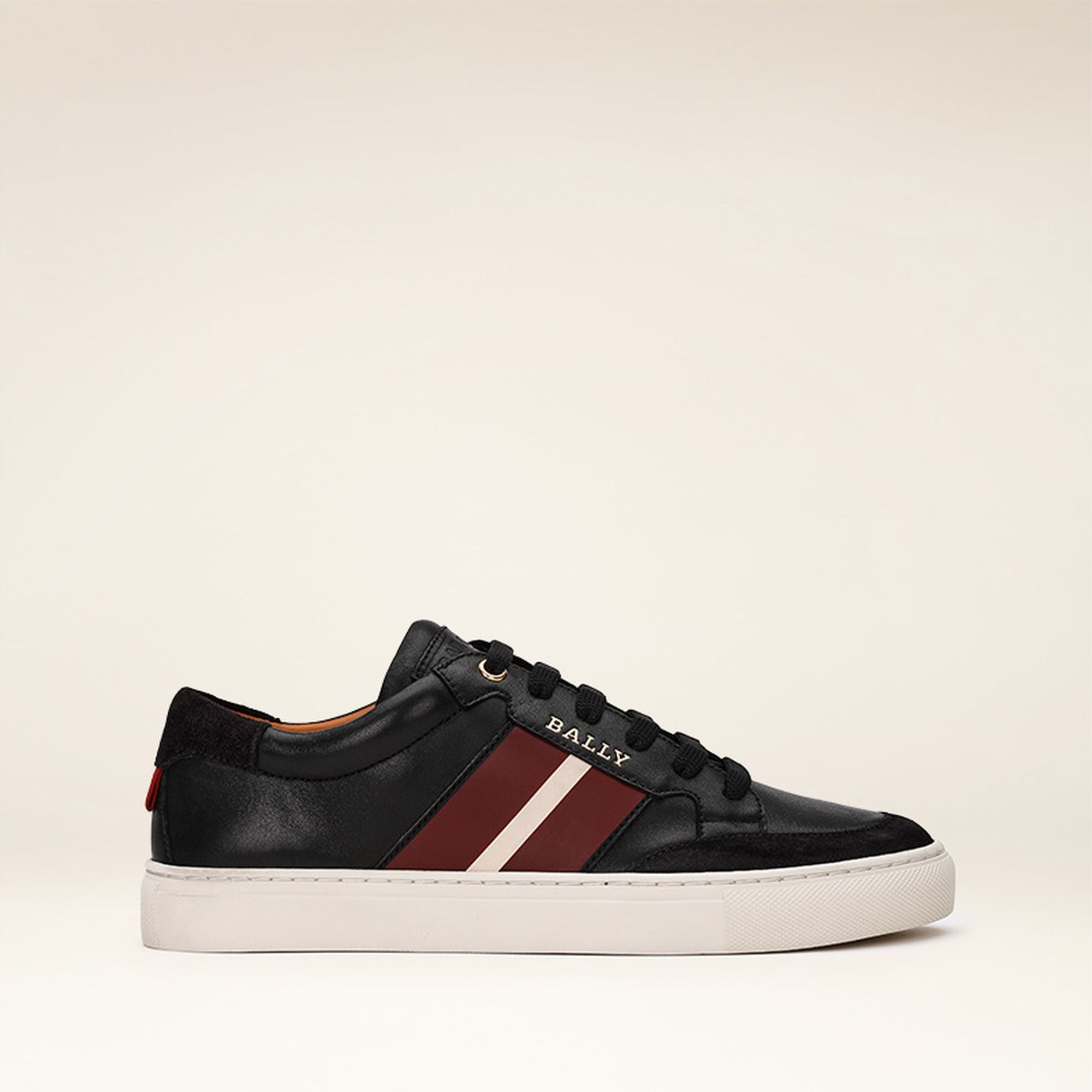 Women's Casual Black And Red Leather Sneakers - Damen - Bally - 01