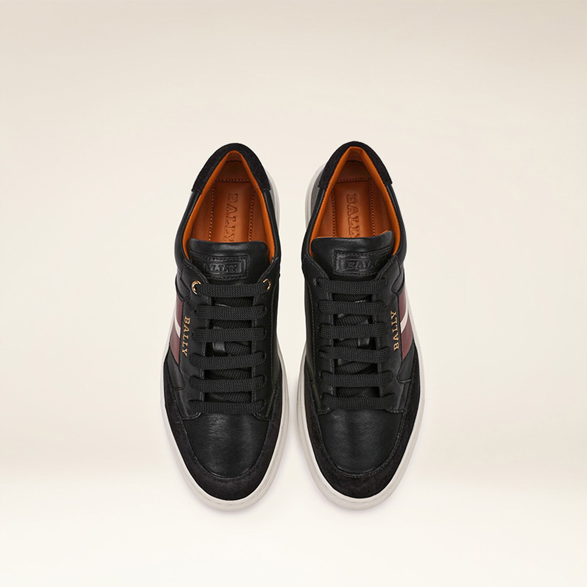 Women's Casual Black And Red Leather Sneakers - Damen - Bally - 05