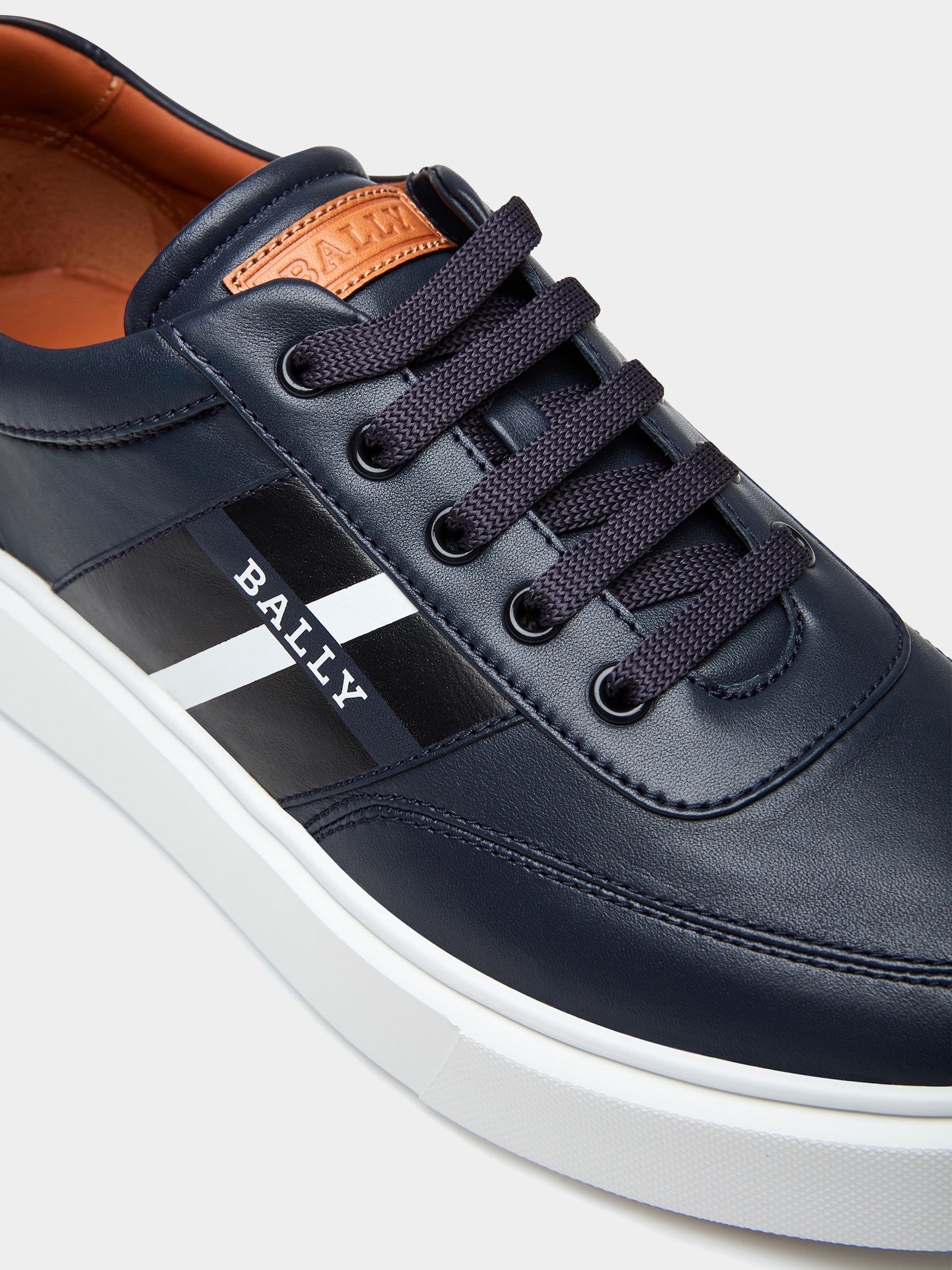 Men's Navy Blue Leather Sneaker - Herren - Bally - 04