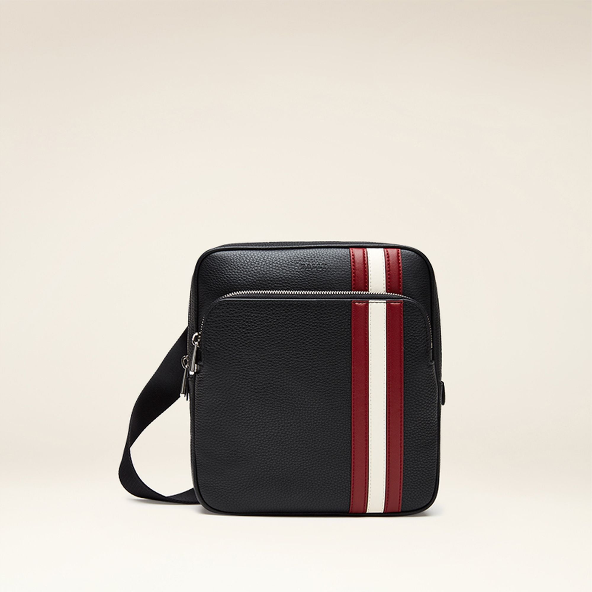 Men's Black Stripe Crossbody Bag - Herren - Bally - 01