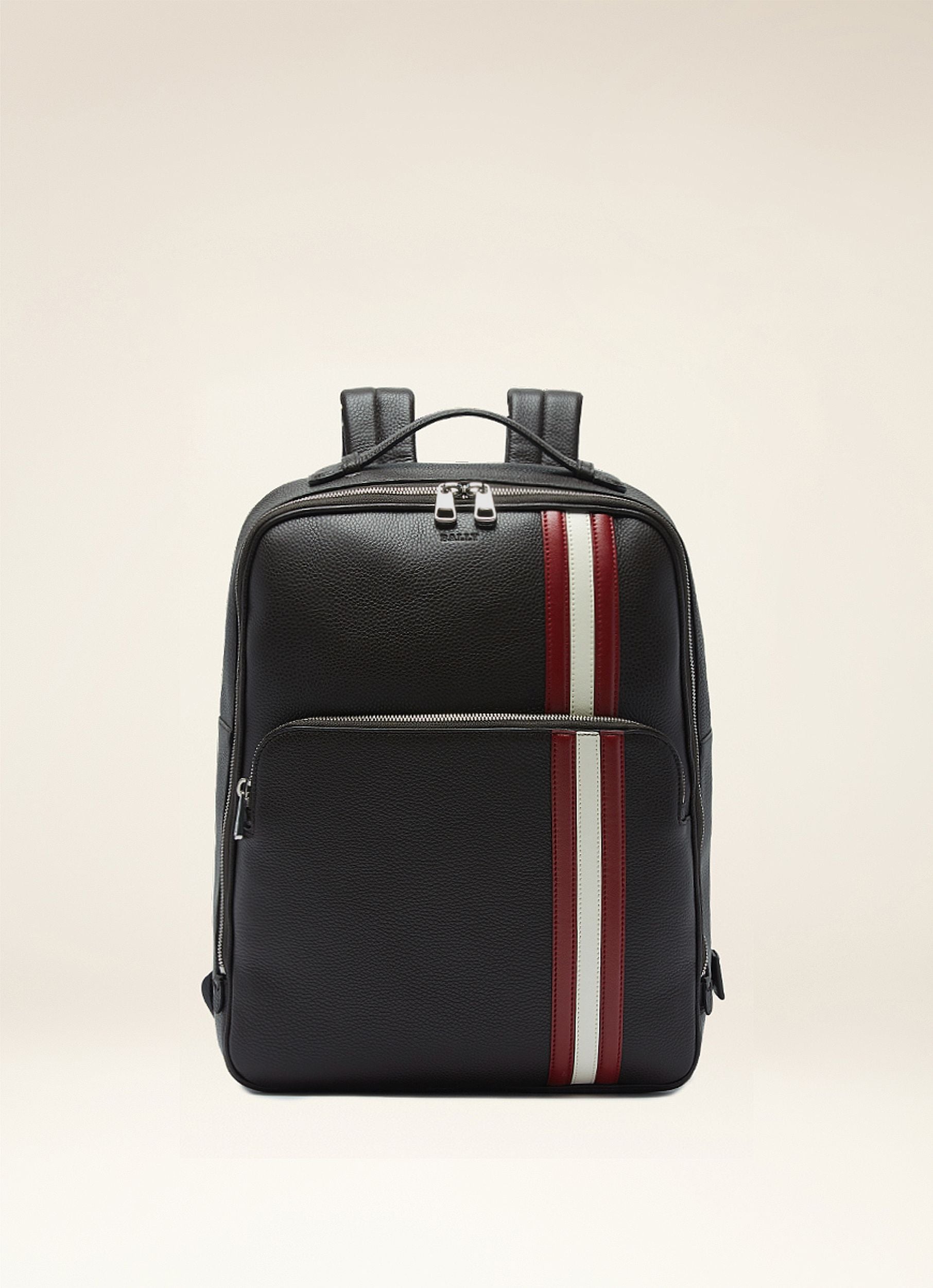Men's Brown Leather Backpack - Herren - Bally - 01