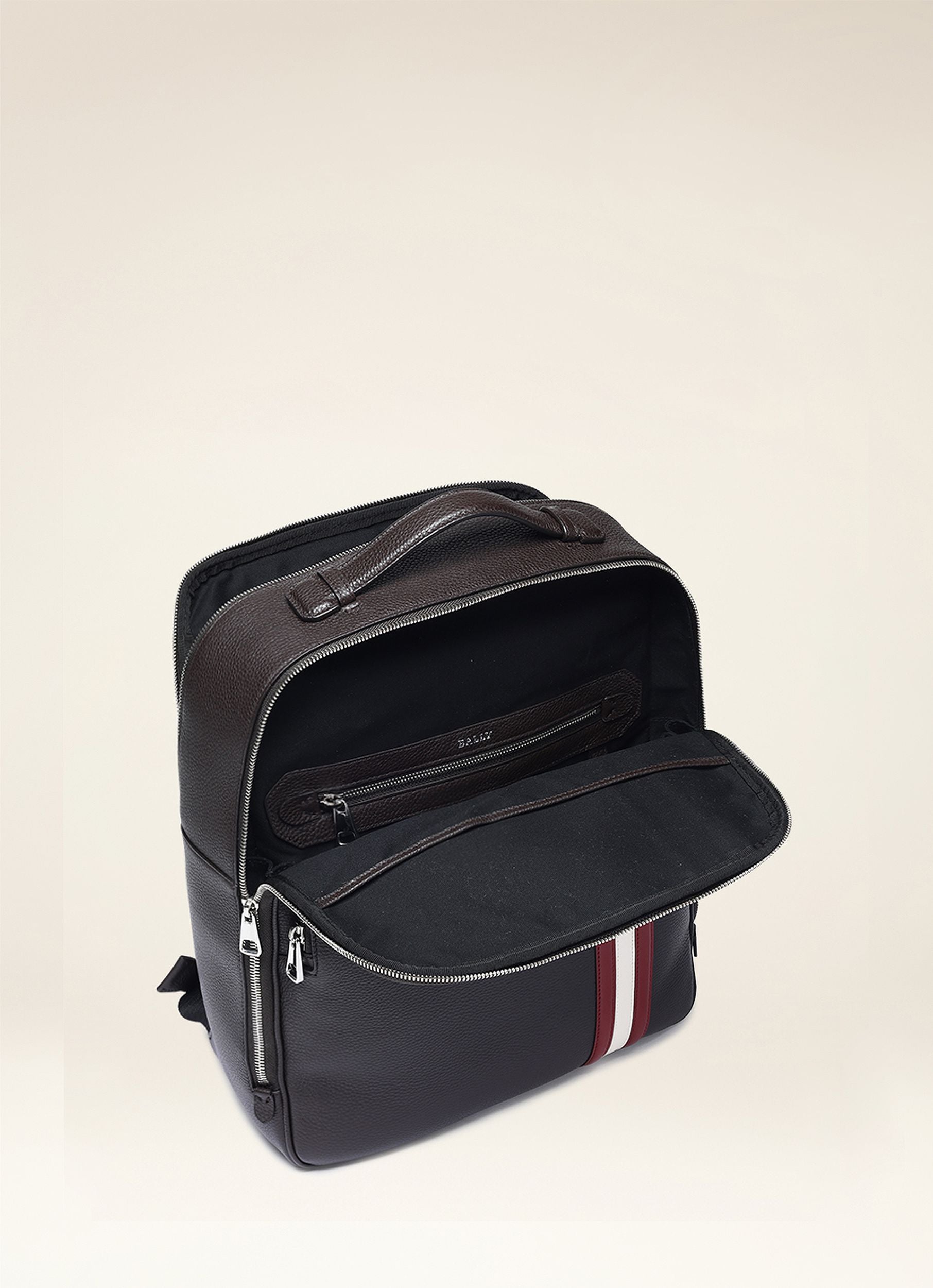 Men's Brown Leather Backpack - Herren - Bally - 03