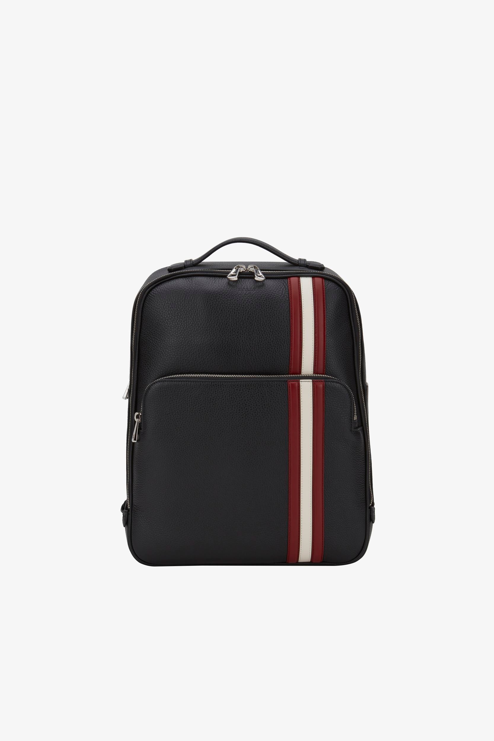 Men's Black Leather Backpack - Herren - Bally - 01