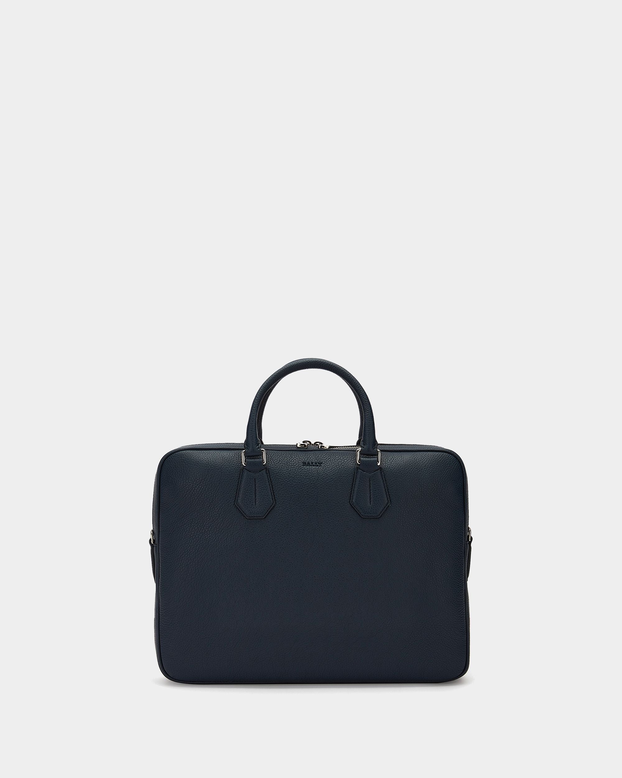 Men's Blue Leather Briefcase - Herren - Bally - 01