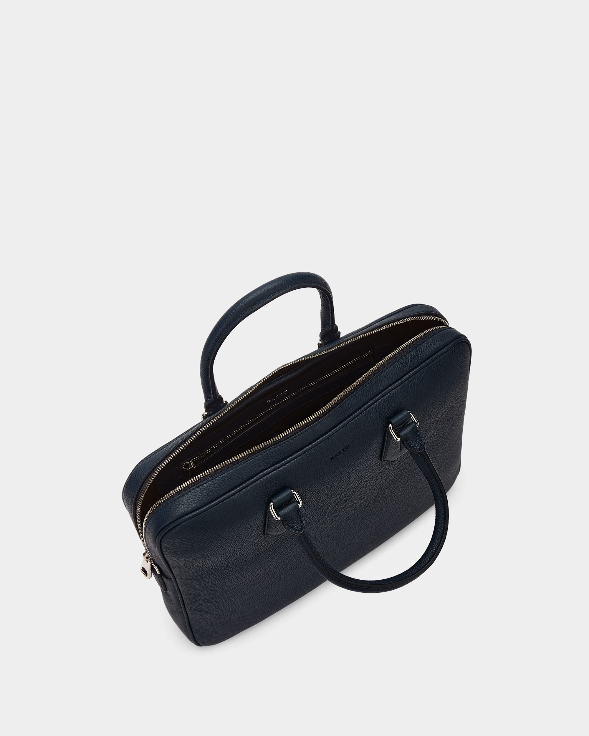 Men's Blue Leather Briefcase - Herren - Bally - 04